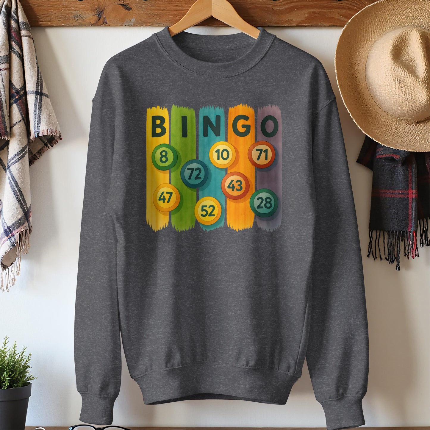 Colorful Bingo Numbers Graphic Sweatshirt product