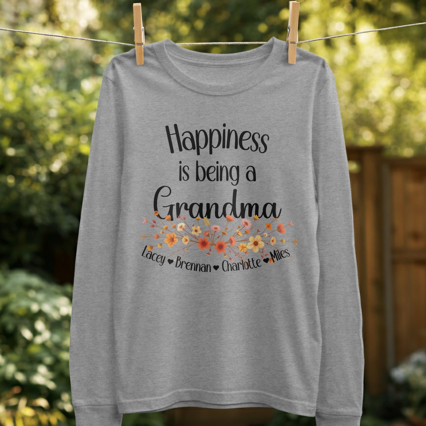 Happiness is Being a Grandma Long Sleeve Shirt Product