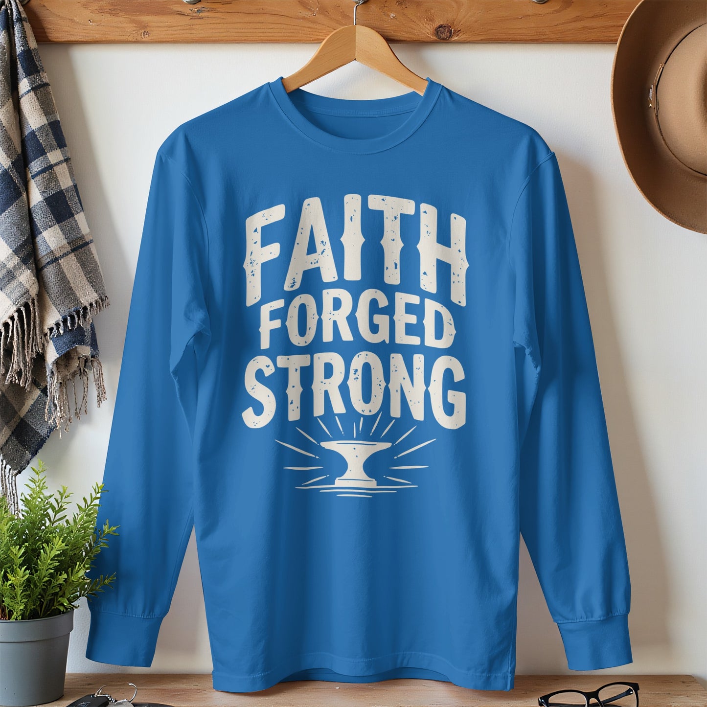 Faith Forged Strong Graphic Long Sleeve Shirt product type