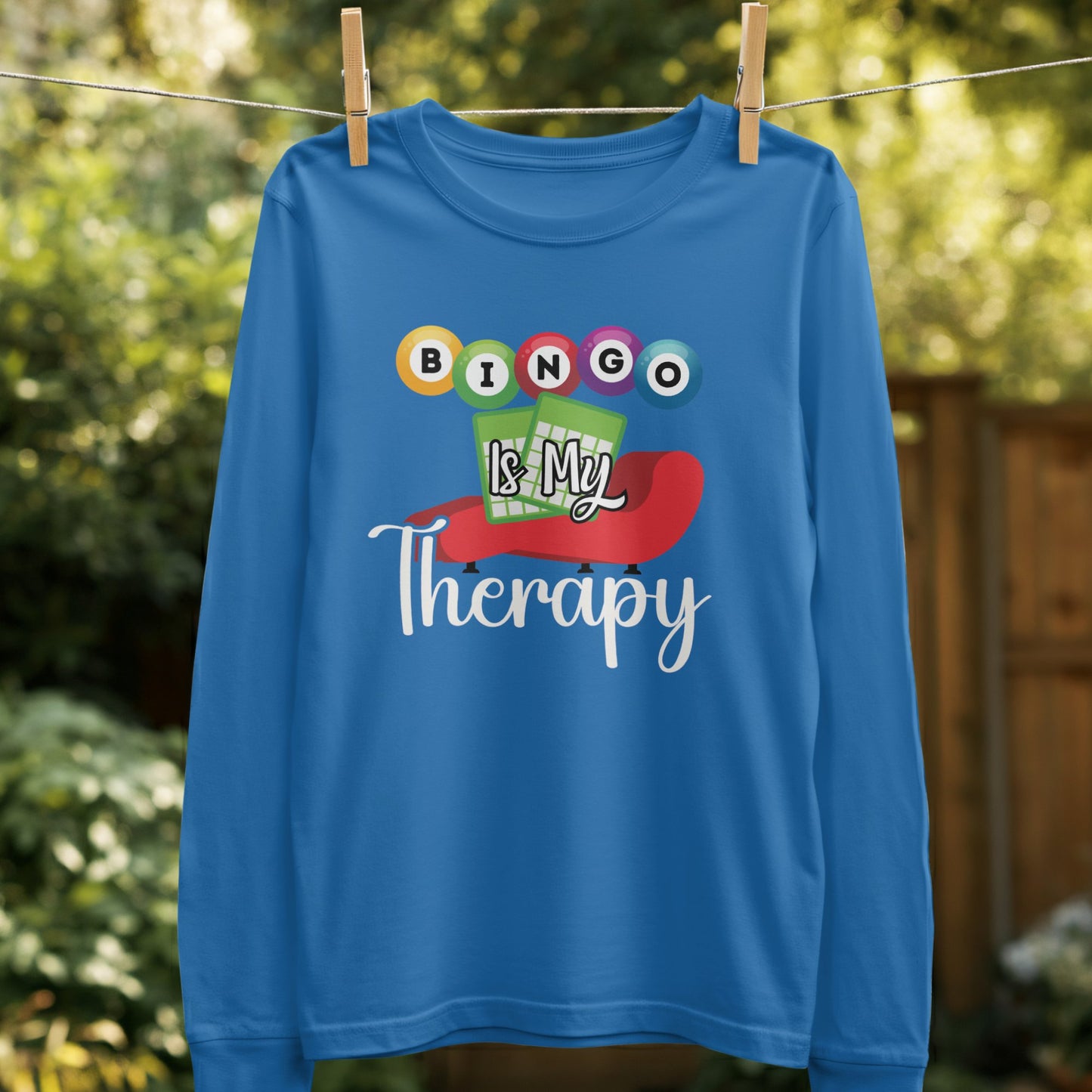 Bingo Is My Therapy Long Sleeve Shirt product type