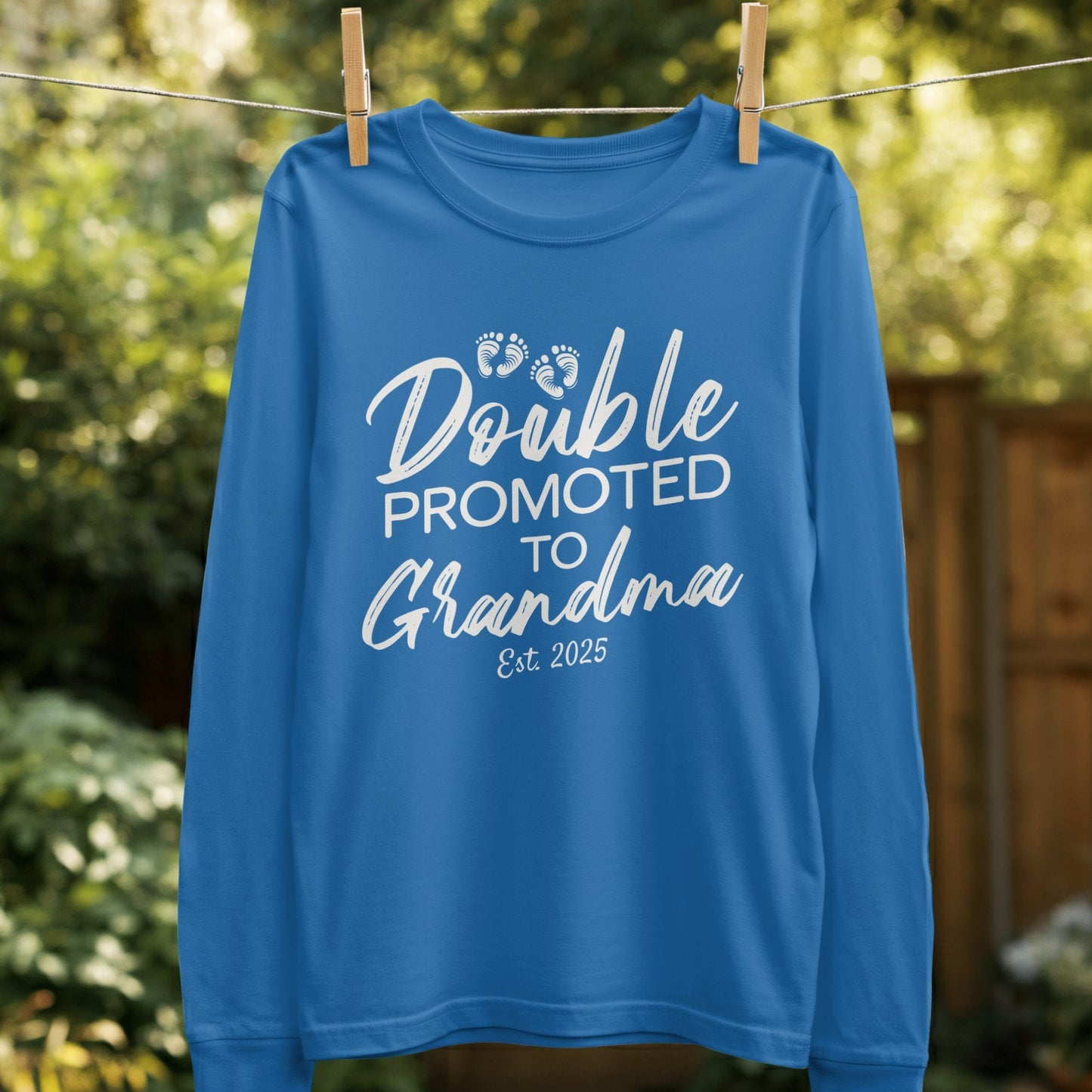 Double Promoted to Grandma Blue Shirt product type