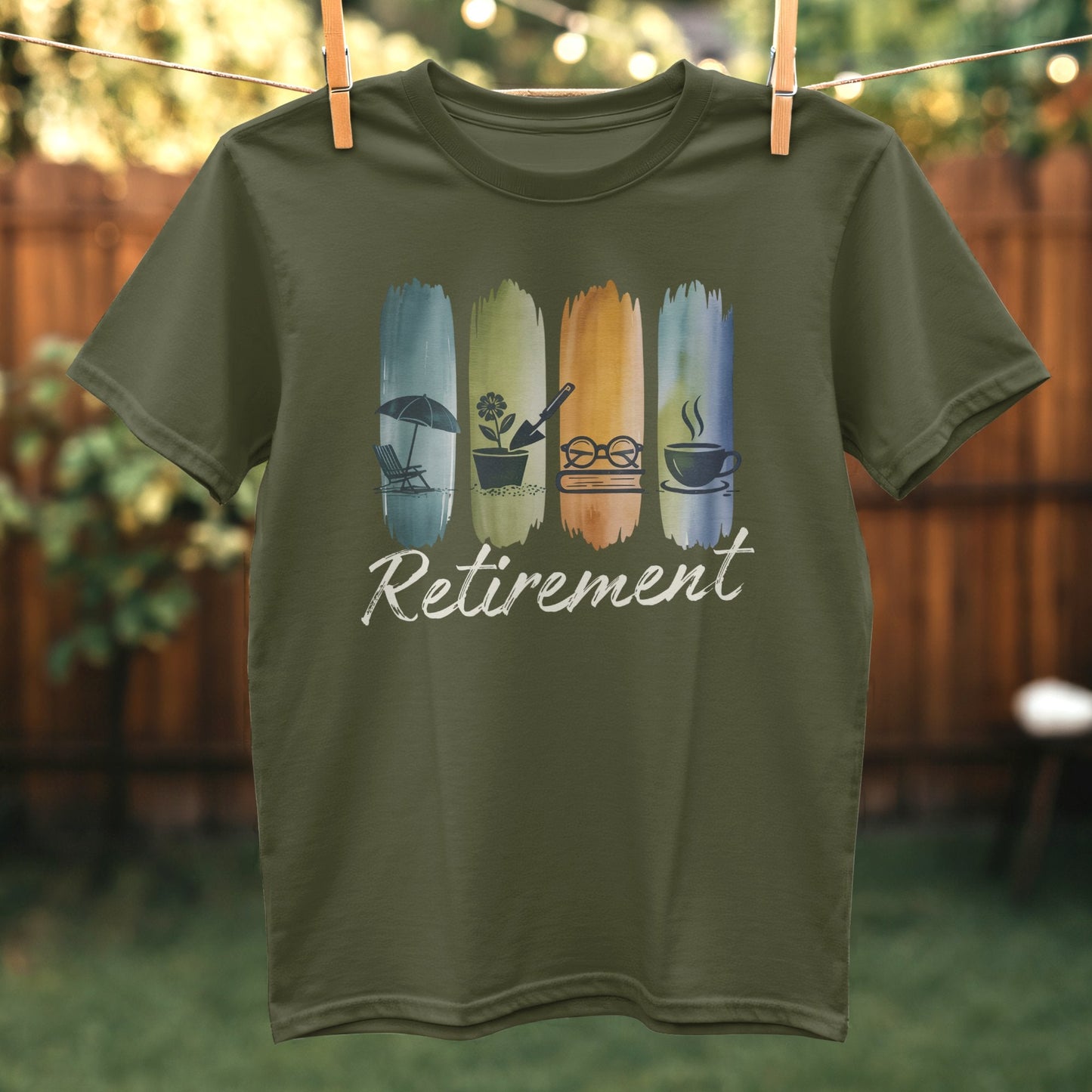 Retirement Theme Olive Short Sleeve T-Shirt product