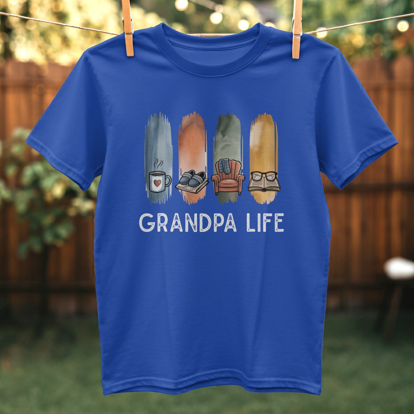 Grandpa Life Graphic Print Blue T-shirt product