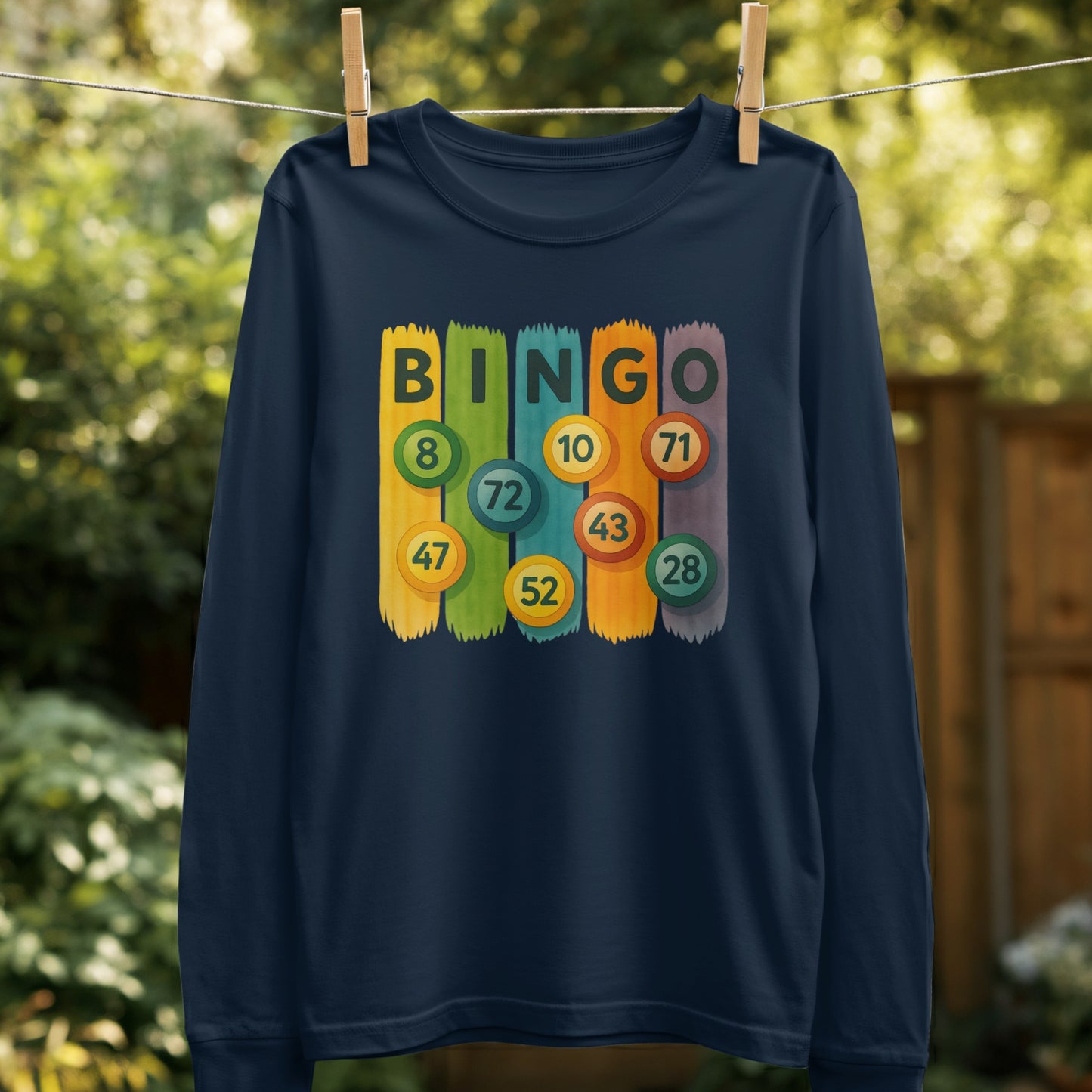 Colorful Bingo Number Long Sleeve Shirt product