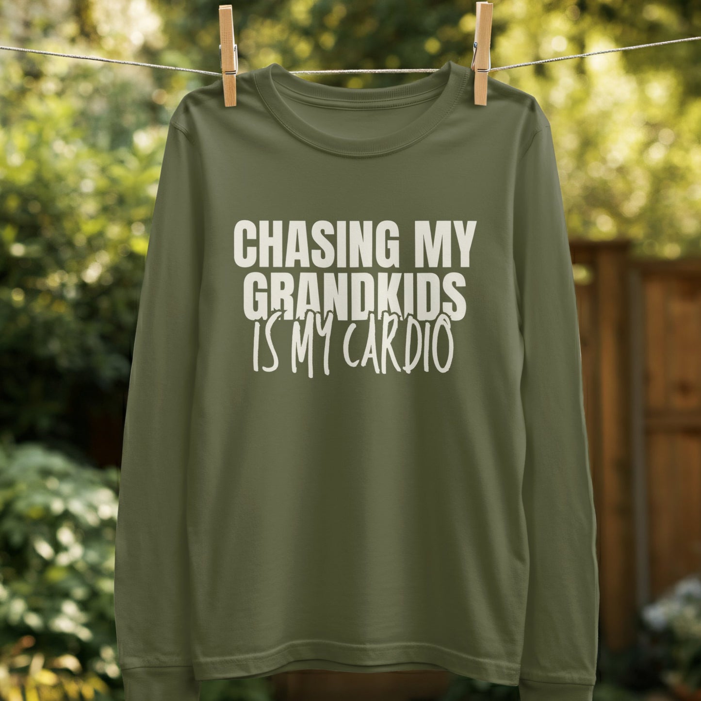Chasing My Grandkids Is My Cardio Long Sleeve Shirt Product