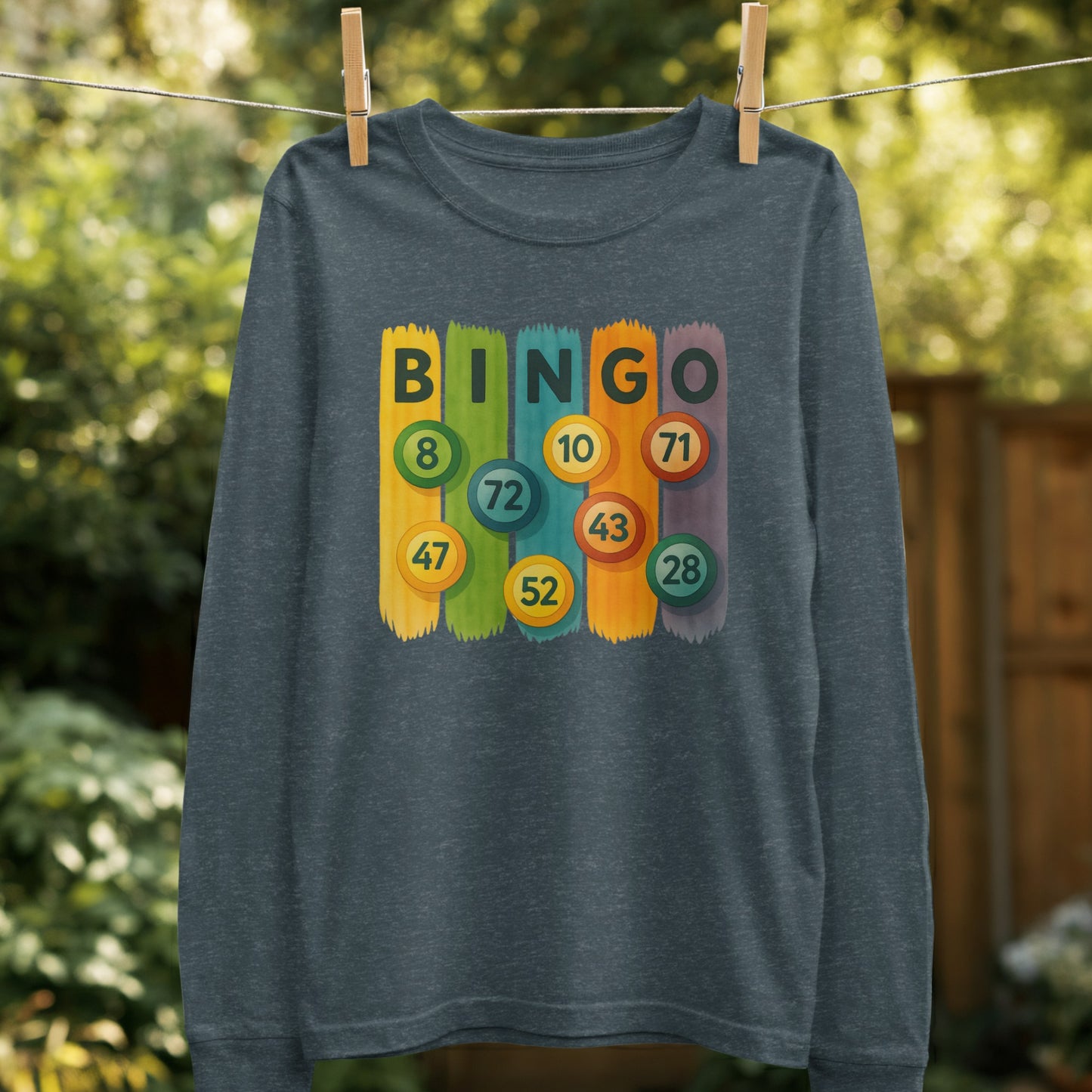Stylish Bingo Number Graphic Long Sleeve Shirt product