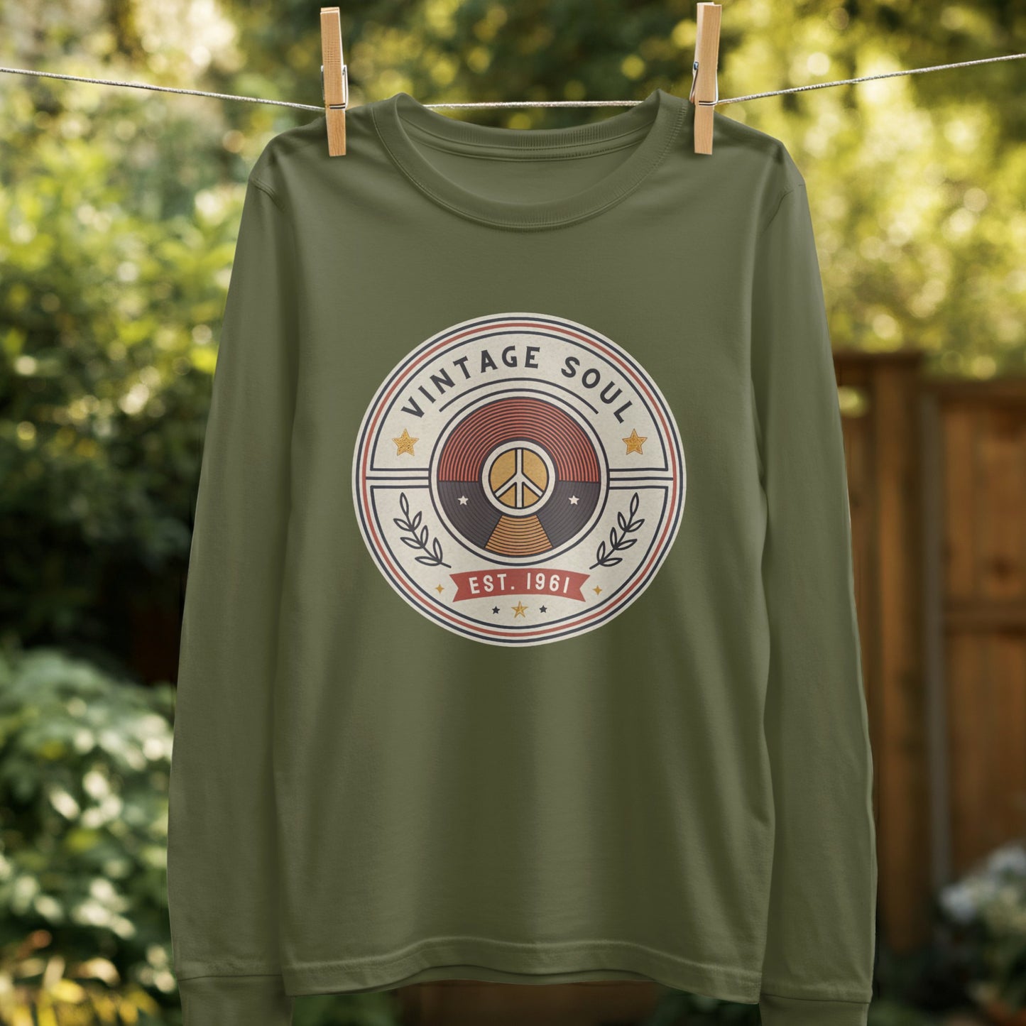 Vintage Soul Peace Sign Graphic Long Sleeve Shirt product type