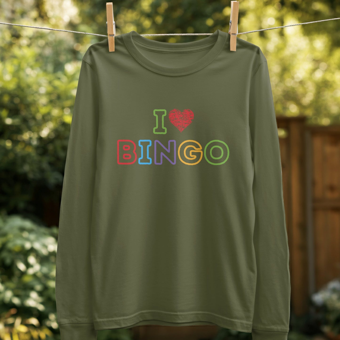 I Love Bingo Colorful Letters Design Long Sleeve Product