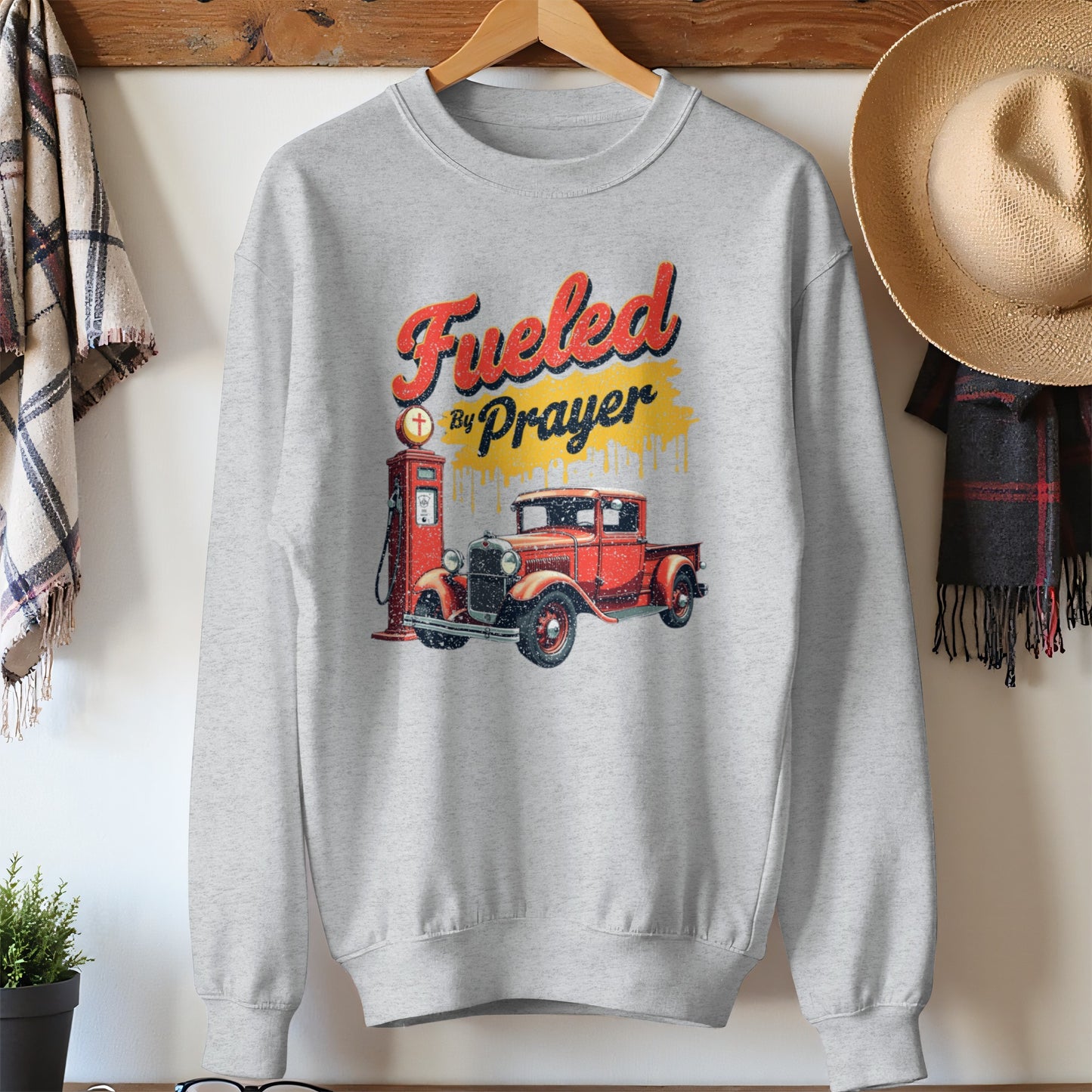 Vintage Fueled by Prayer Graphic Sweatshirt product type