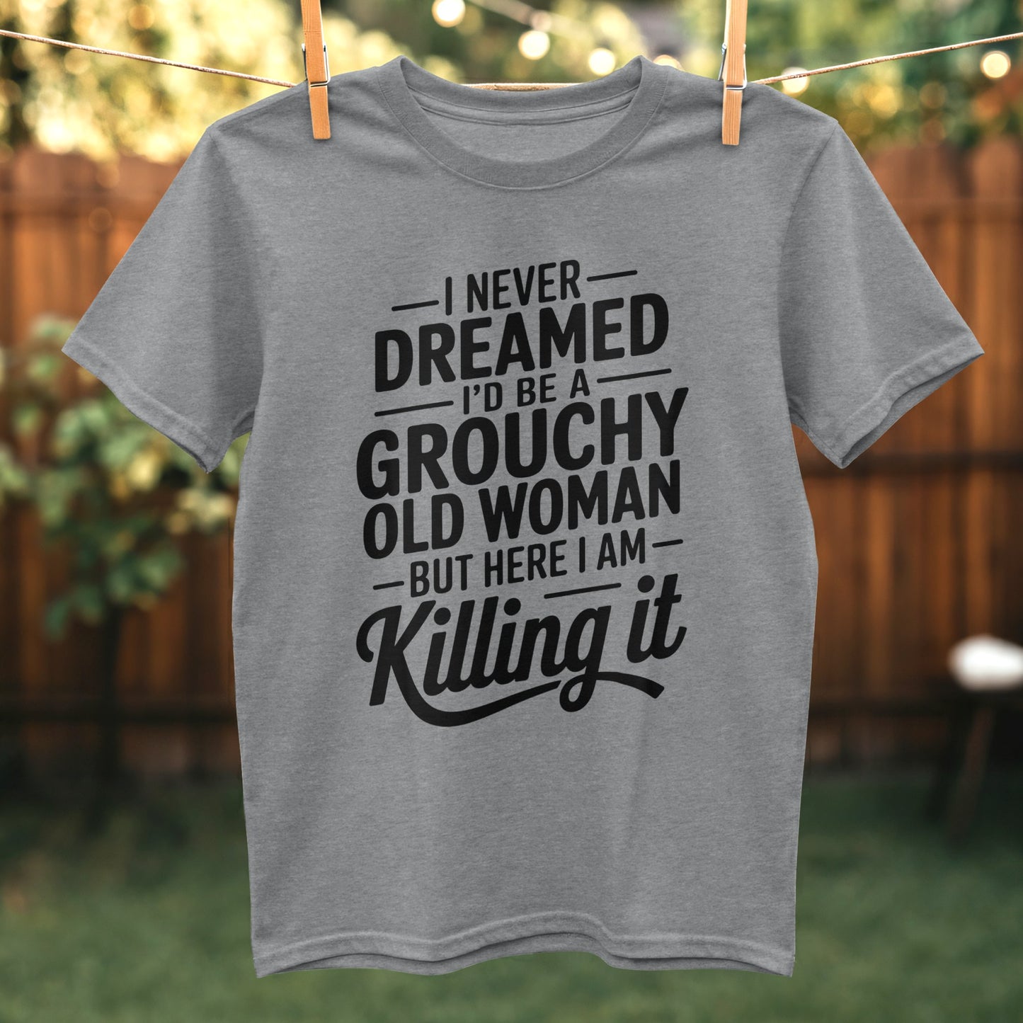 Funny Grouchy Old Woman Statement Tee Shirt Product