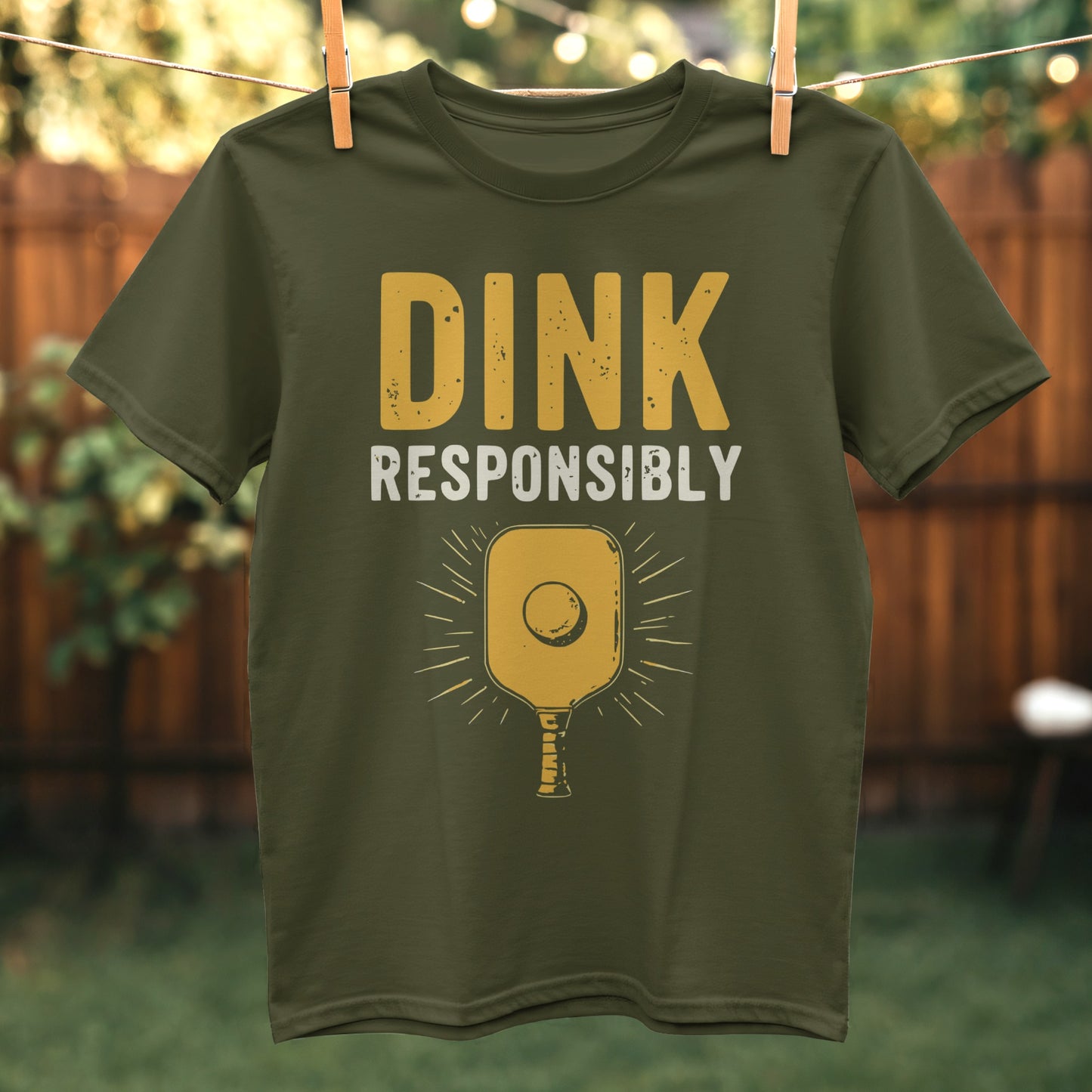 Dink Responsibly Pickleball Themed Graphic Tee Shirt product