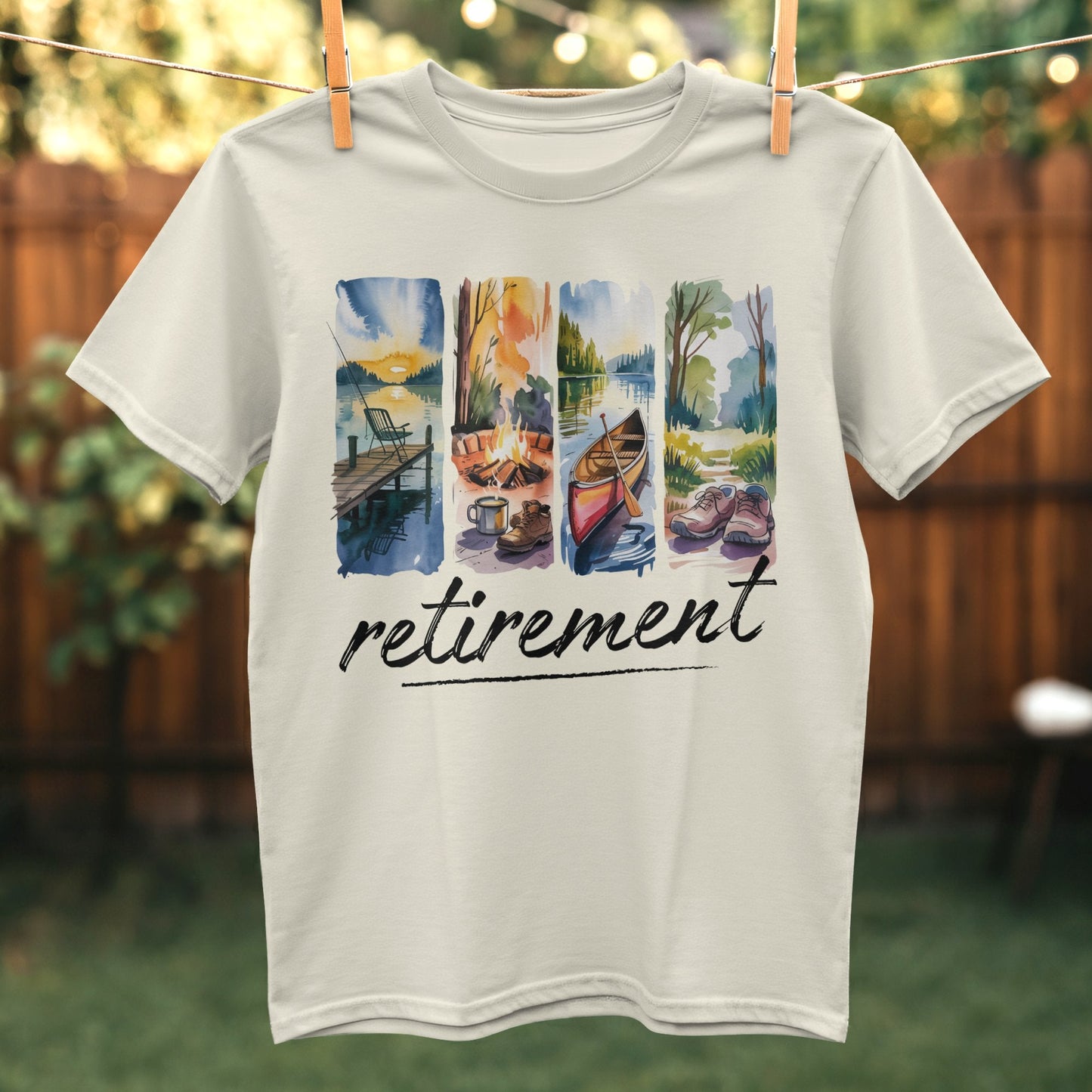 Scenic Retirement Themed Graphic Print T-Shirt product