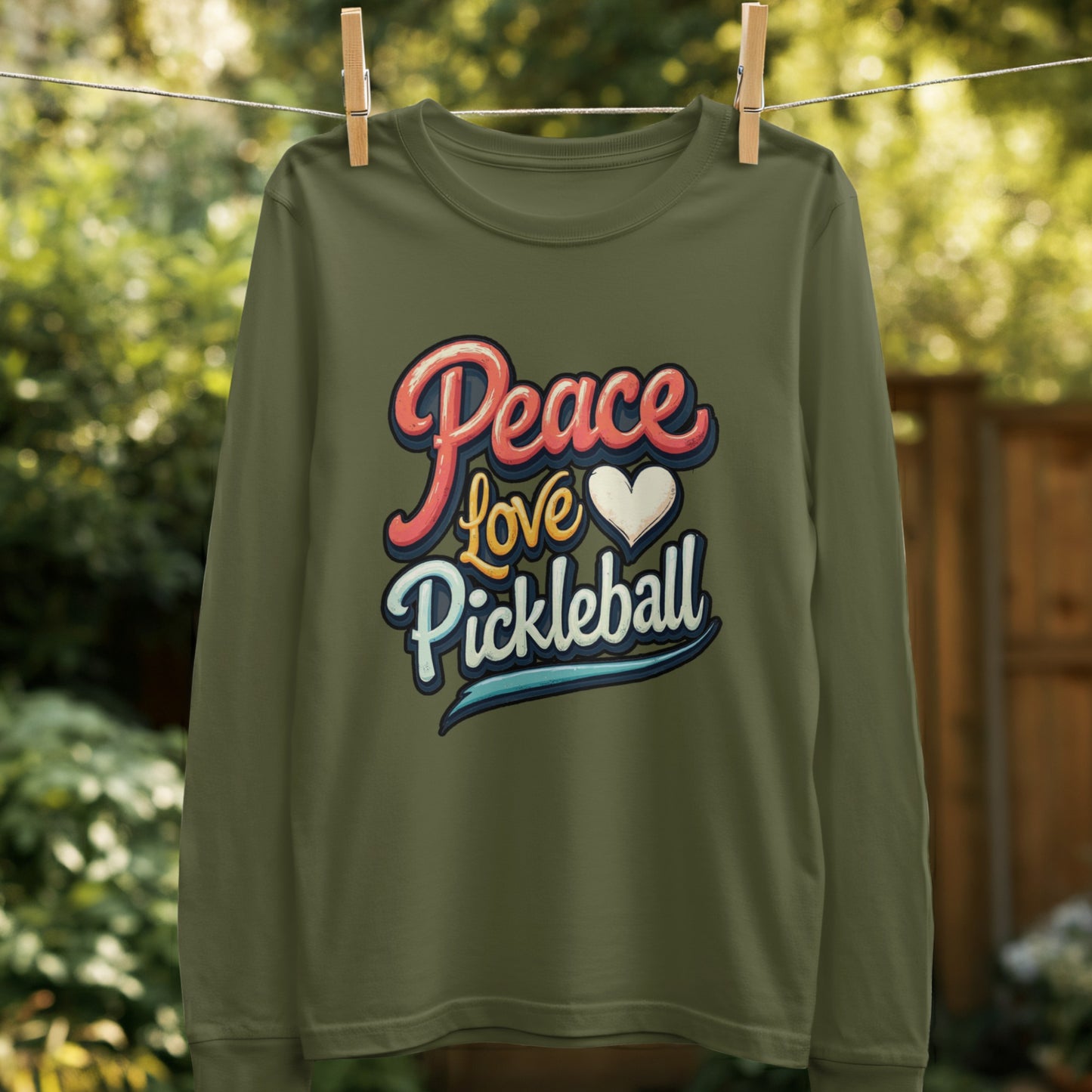 Peace Love Pickleball Graphic Print Long Sleeve Shirt product