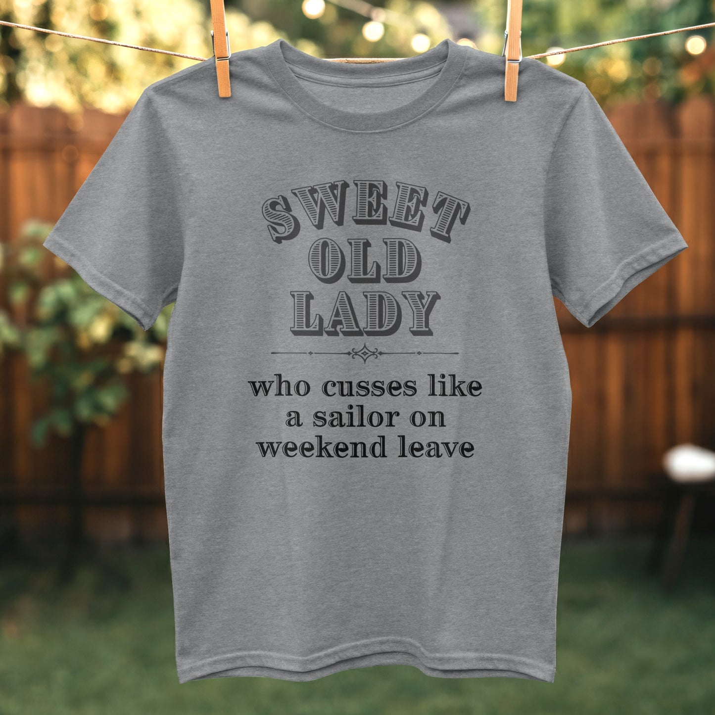 Sweet Old Lady Funny Graphic Print Shirt product