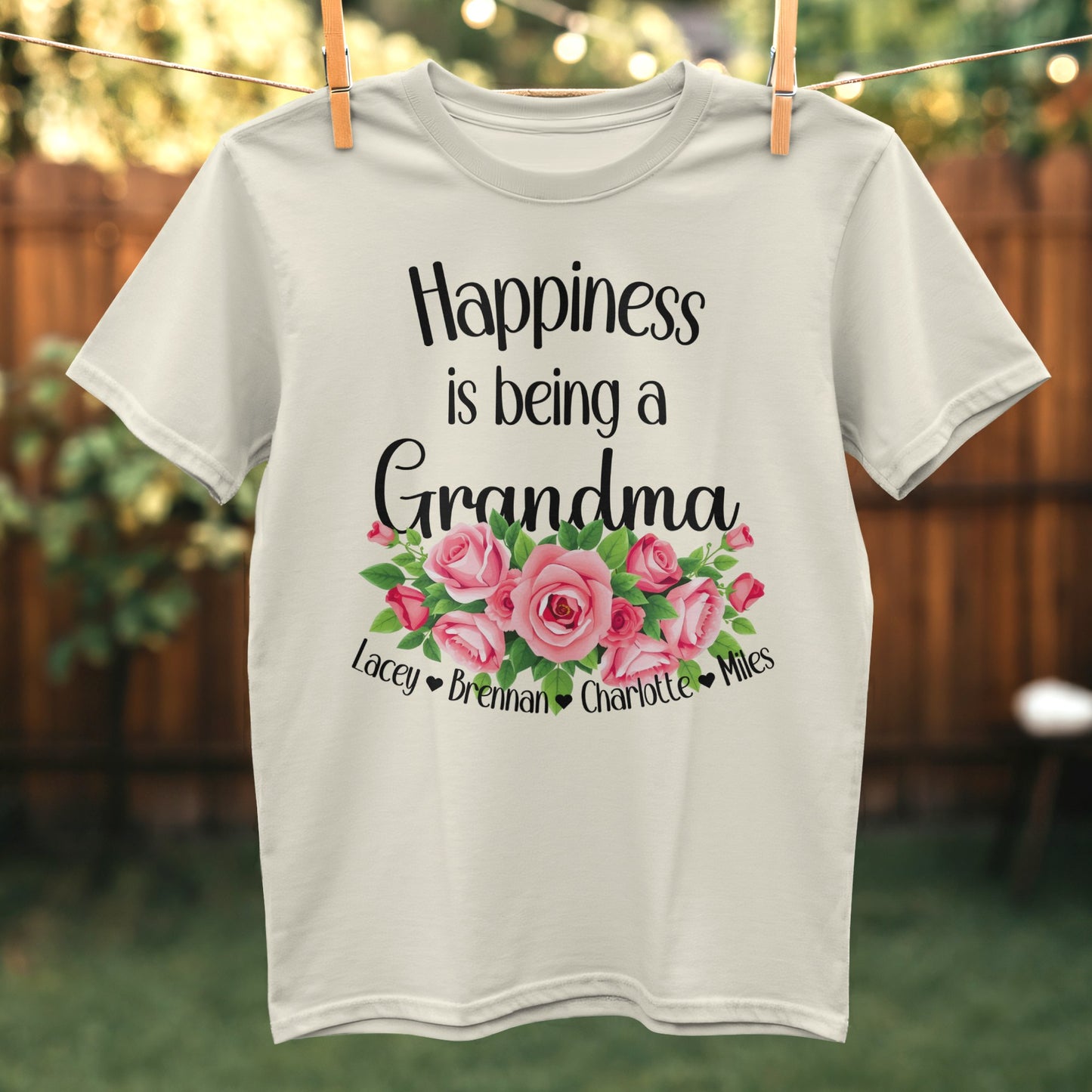 Happiness is being a Grandma floral t-shirt product type