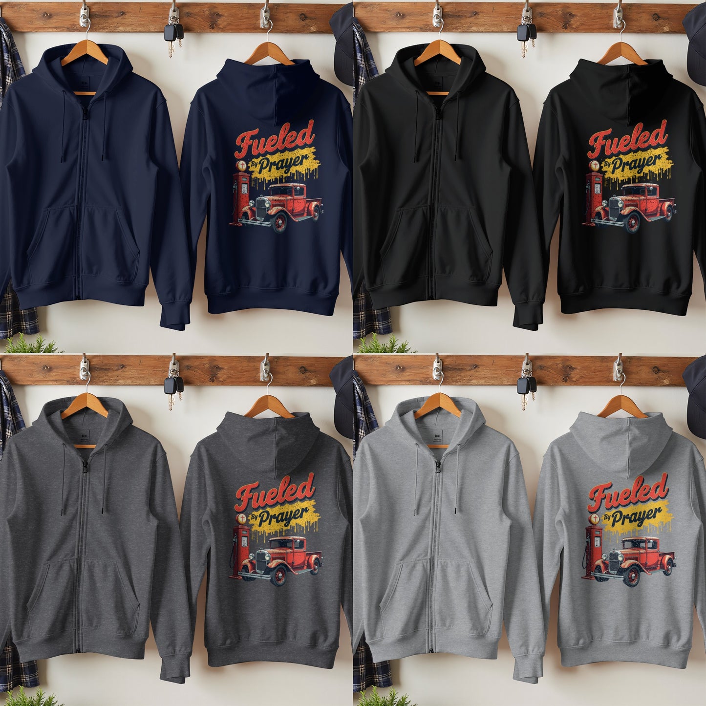 Fueled by Prayer Graphic Zip-Up Hoodie product