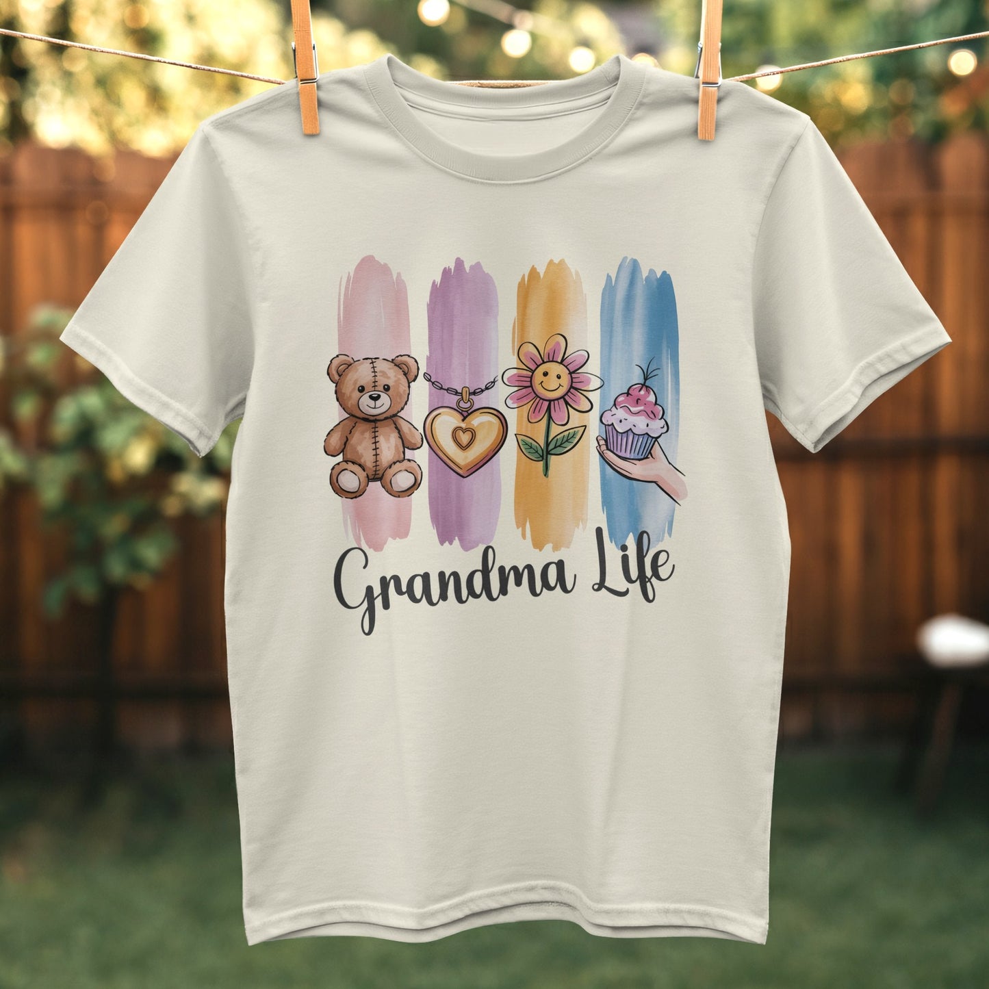 Grandma Life Teddy Flower Cupcake Graphic T-Shirt product