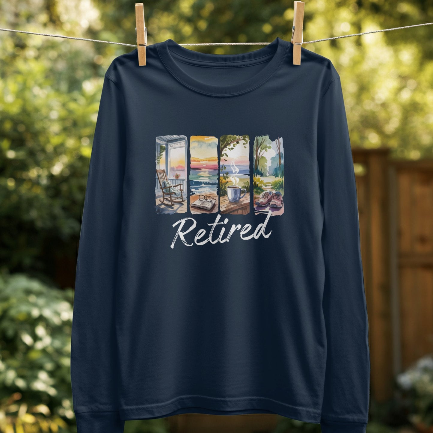 Retired Scenic Design Long Sleeve Shirt Product