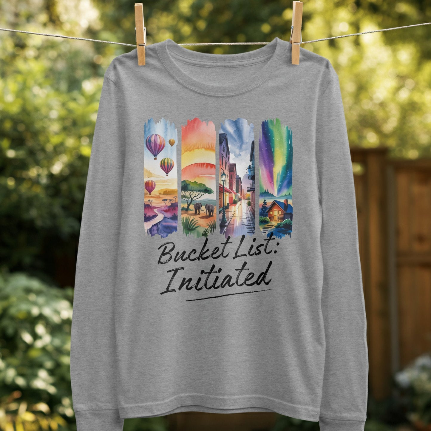 Bucket List Initiated Scenic Art Long Sleeve Shirt Product