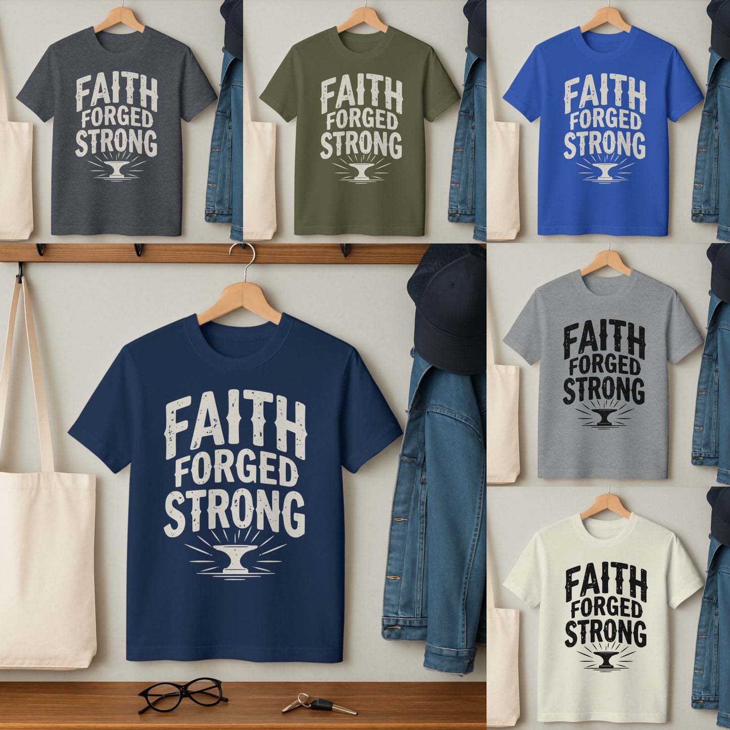 Faith Forged Strong Graphic T-Shirt apparel product