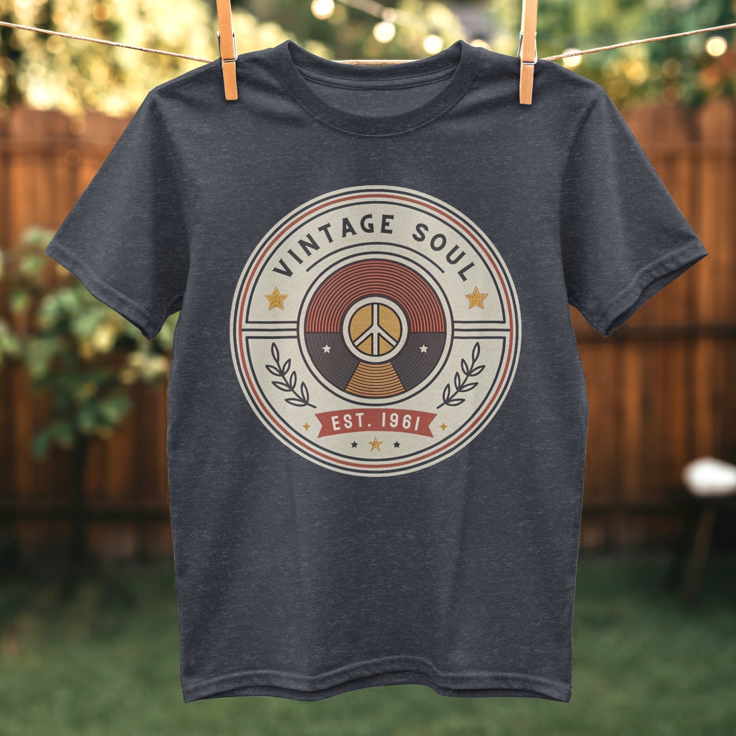 Vintage Soul Peace Symbol Design T-Shirt product type