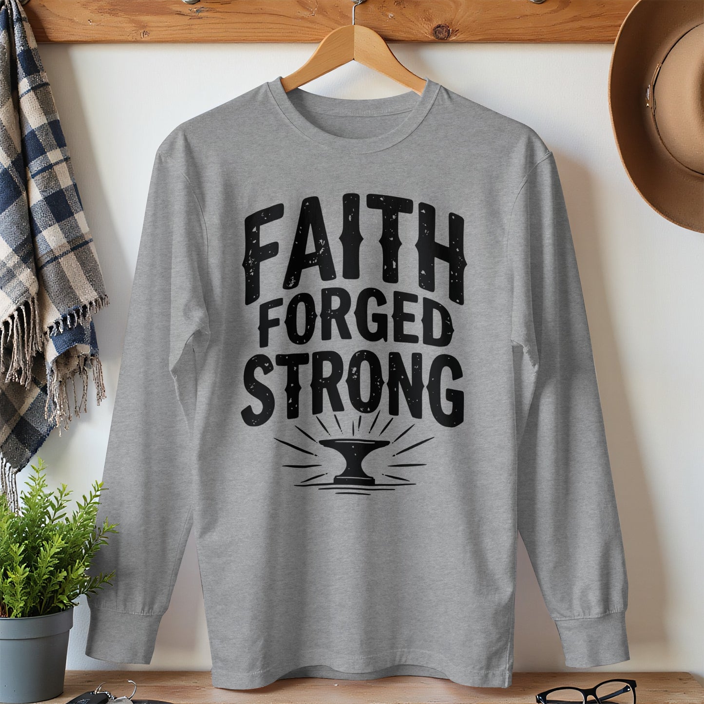 Faith Forged Strong Long Sleeve Shirt product