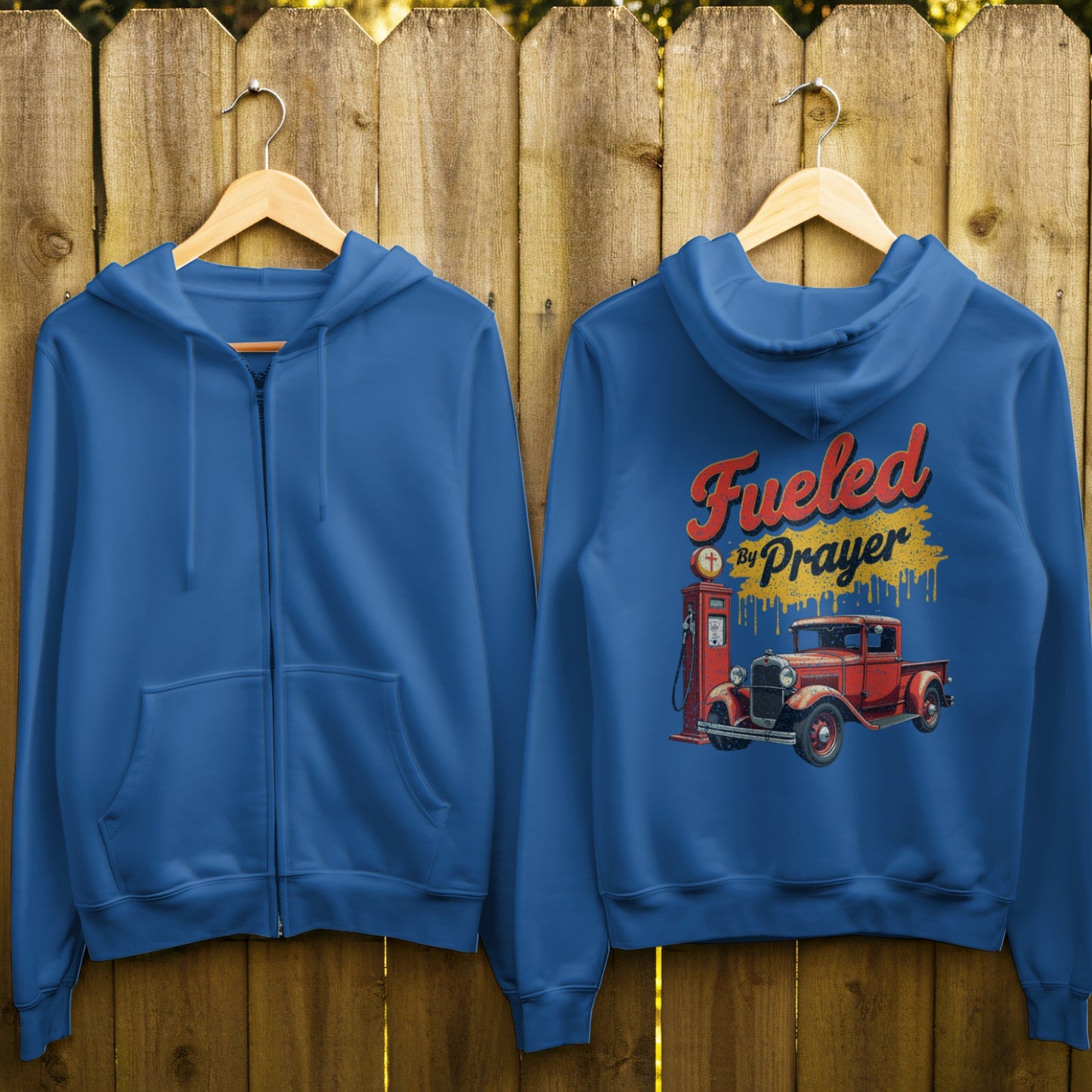 Fueled by Prayer Vintage Car Hoodie product