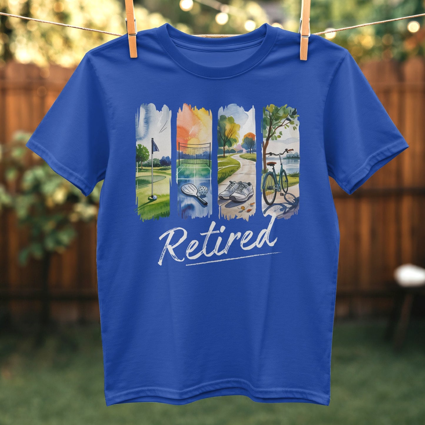 Retired Outdoor Activities Graphic Blue T-Shirt product