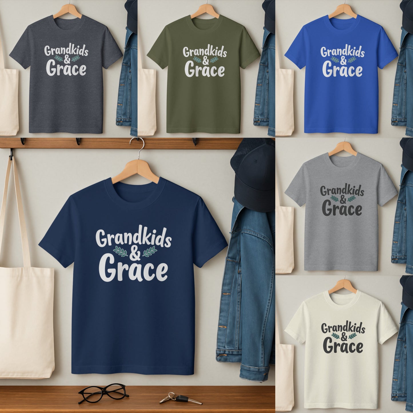 Grandkids and Grace Text Printed Graphic T-shirt product
