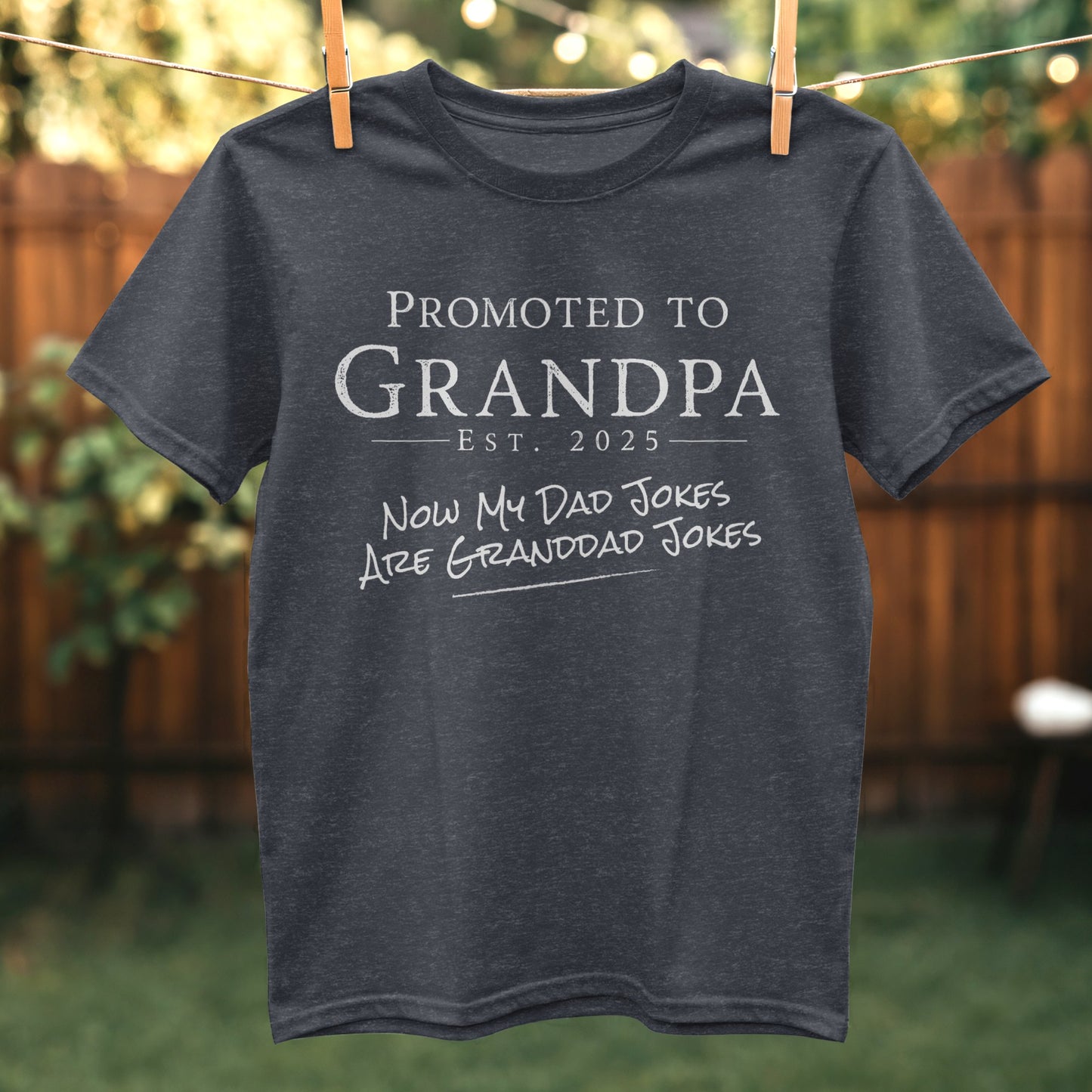 Promoted to Grandpa Est 2025 Grandad Jokes T-shirt product