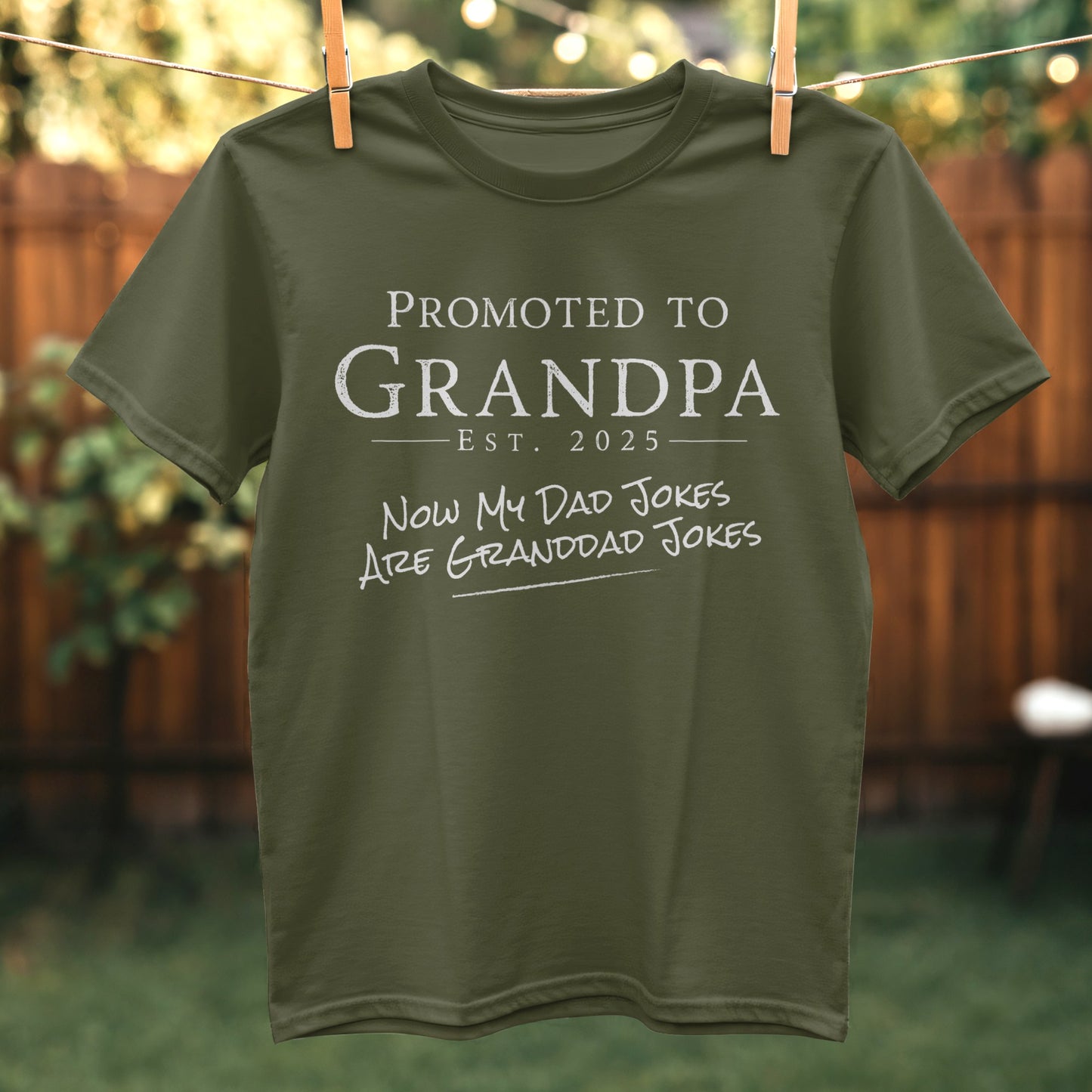 Promoted to Grandpa 2025 Dad Jokes T-shirt product type