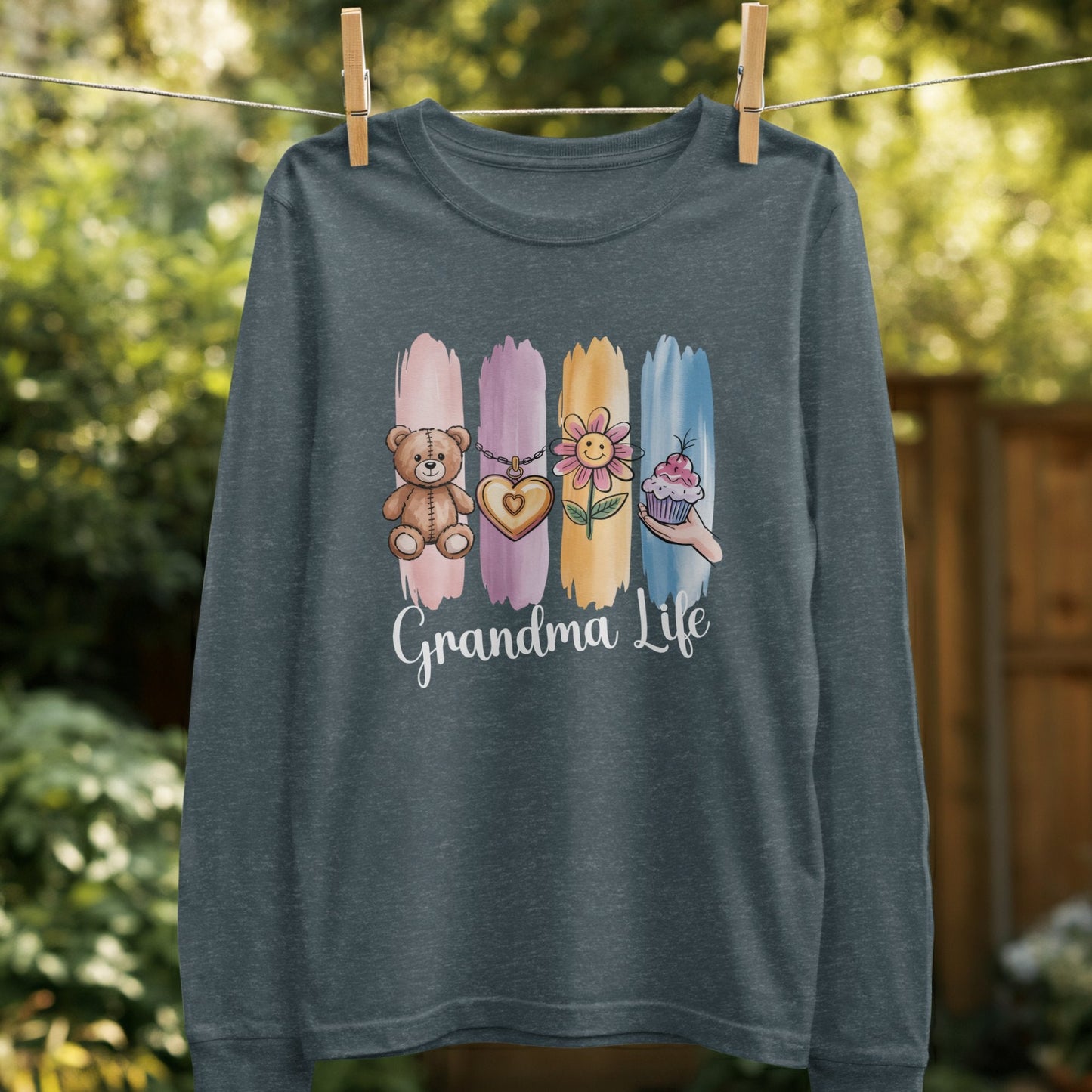 Grandma Life Colorful Long Sleeve Shirt product type