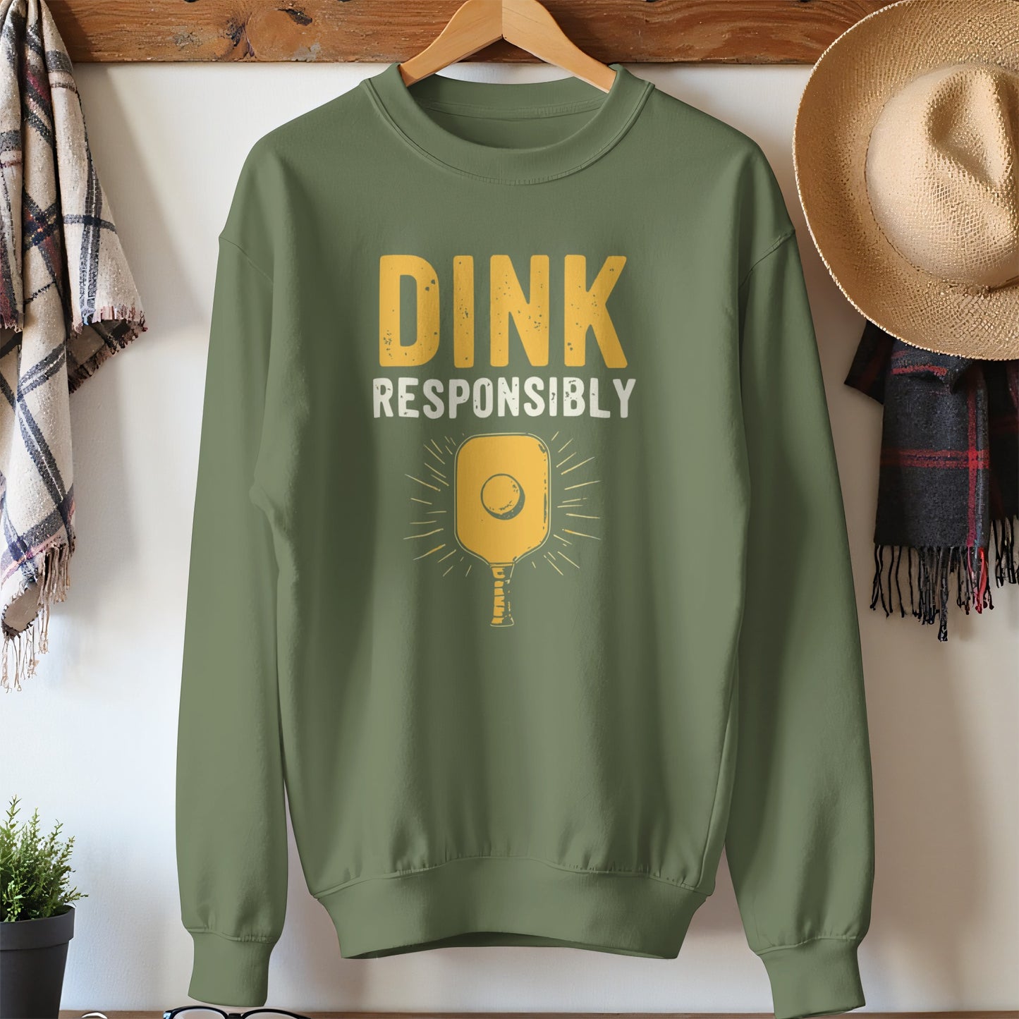 Dink Responsibly Funny Pickleball Slogan Sweatshirt product