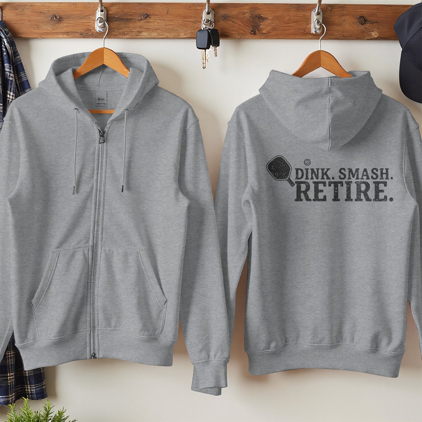 Dink Smash Retire Graphic Print Gray Hoodie product