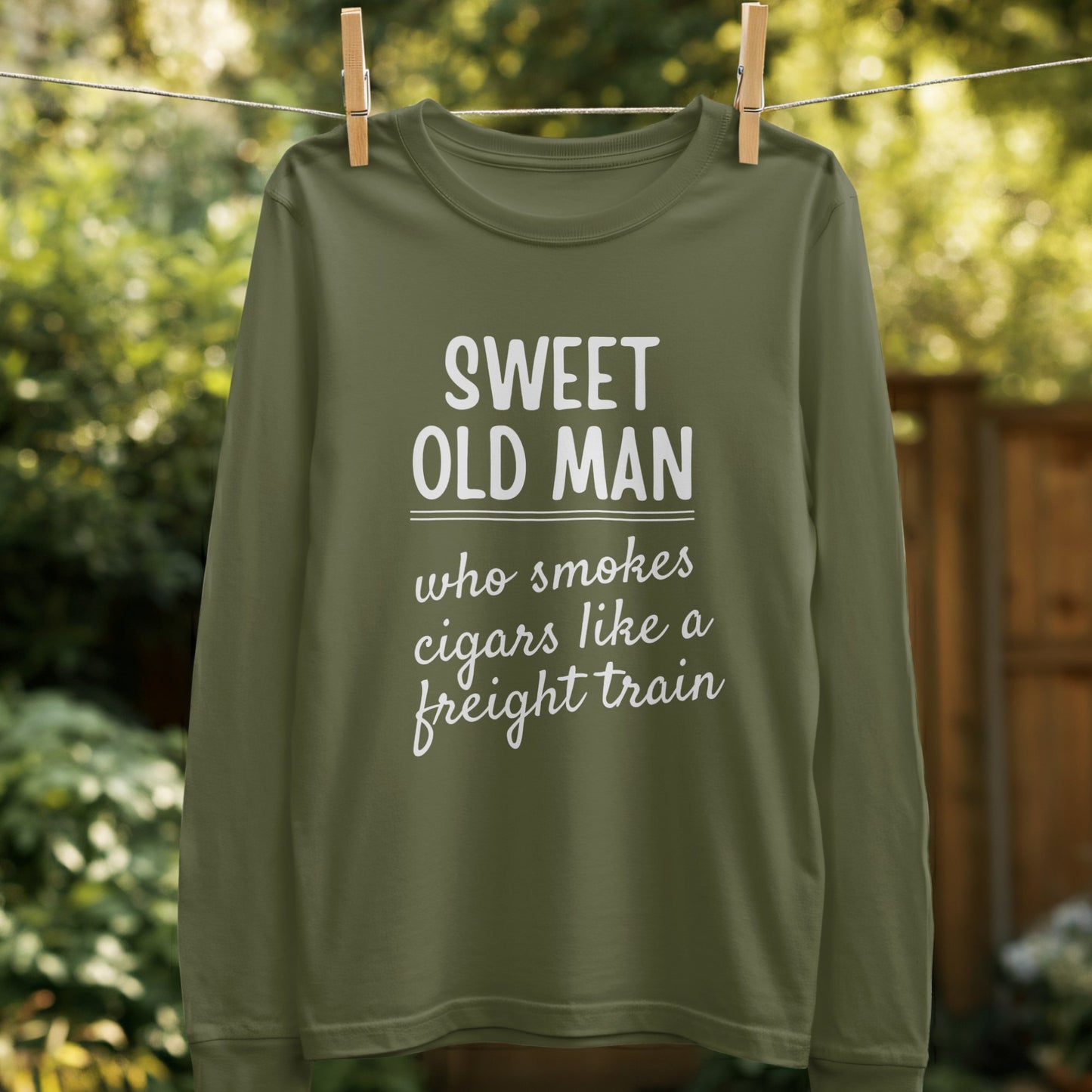 Sweet Old Man Who Smokes Cigars Long Sleeve Shirt product type