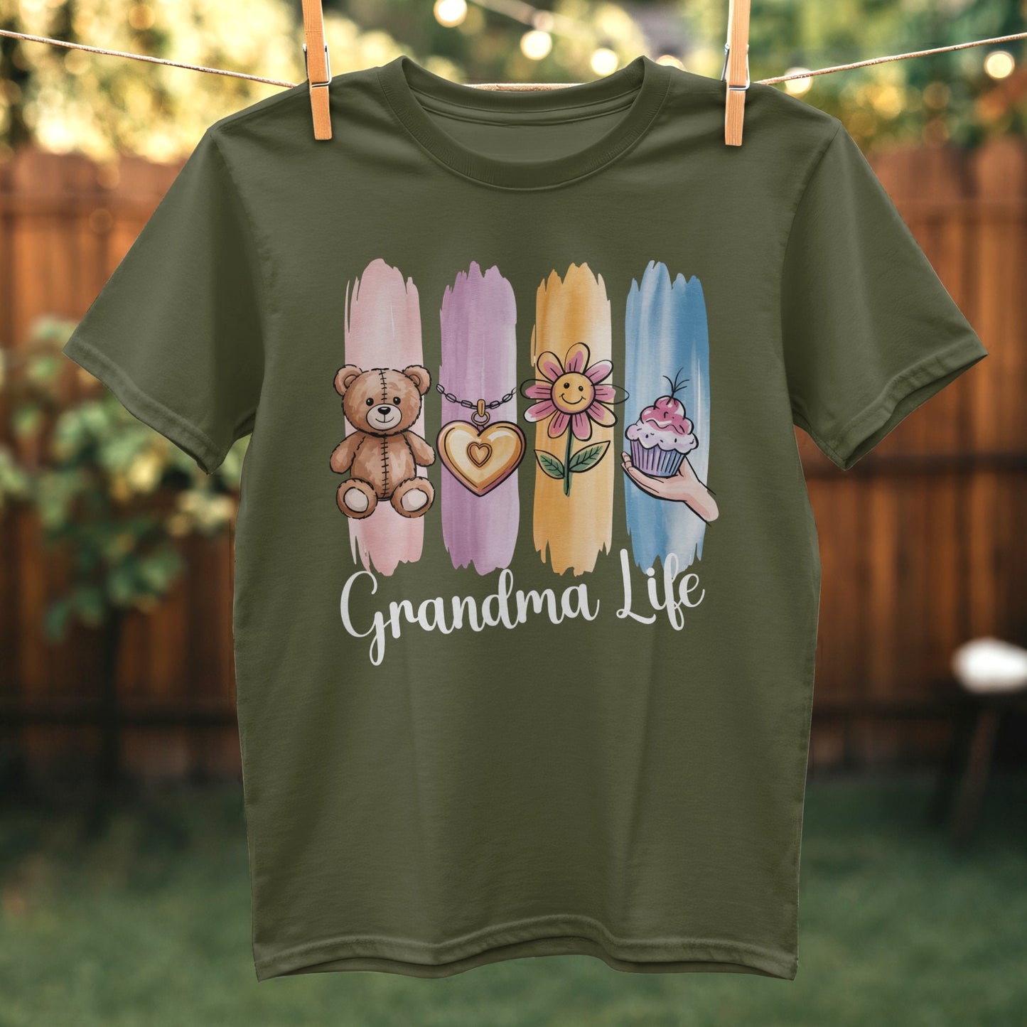 Grandma Life Teddy Bear Flower Cupcake T-shirt product