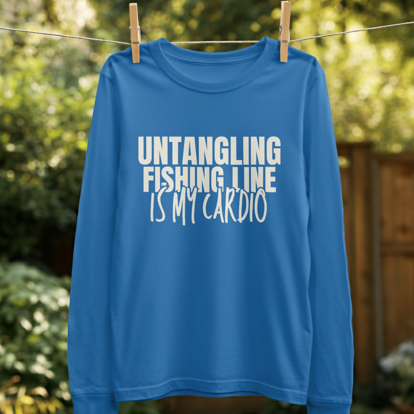 Untangling Fishing Line Is My Cardio Long Sleeve Shirt Product