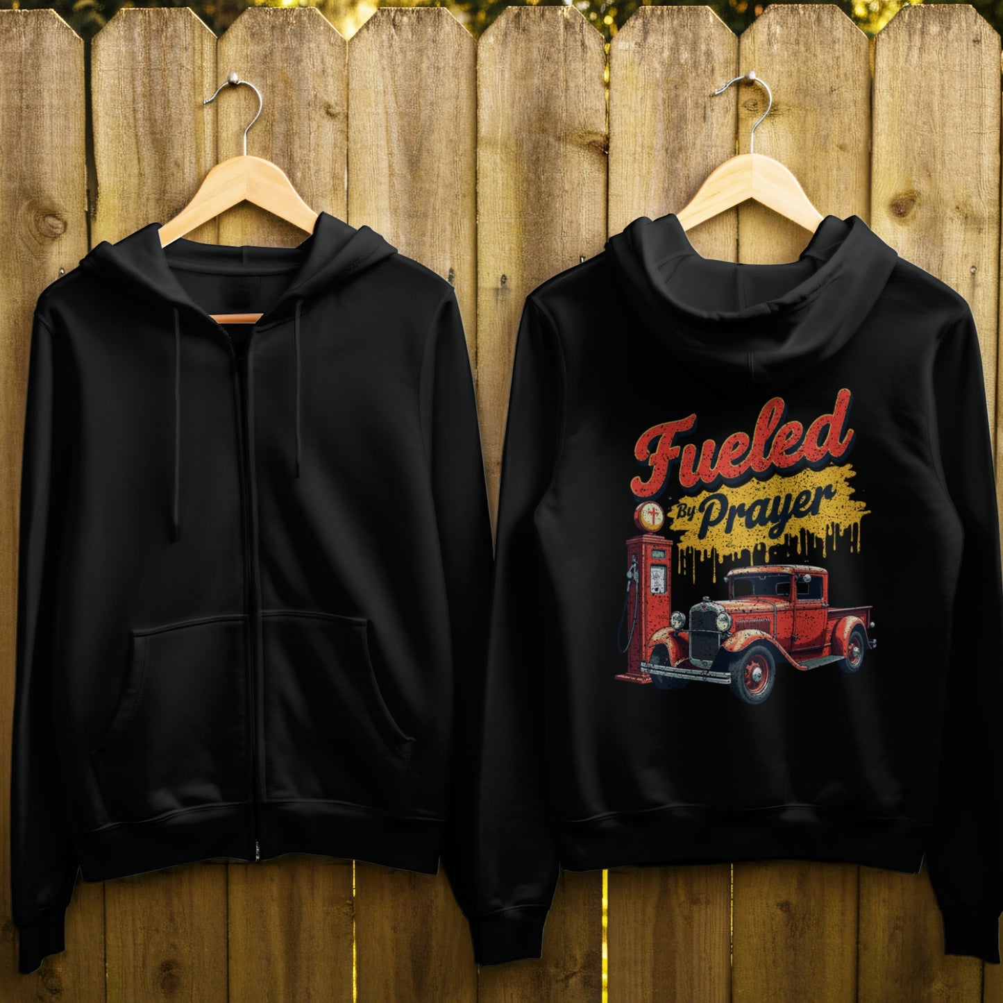Fueled by Prayer Vintage Car Graphic Hoodie product