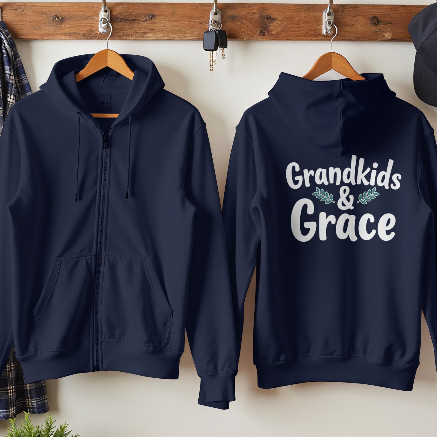 Grandkids and Grace Hoodie Stylish Graphic Zip-Up product