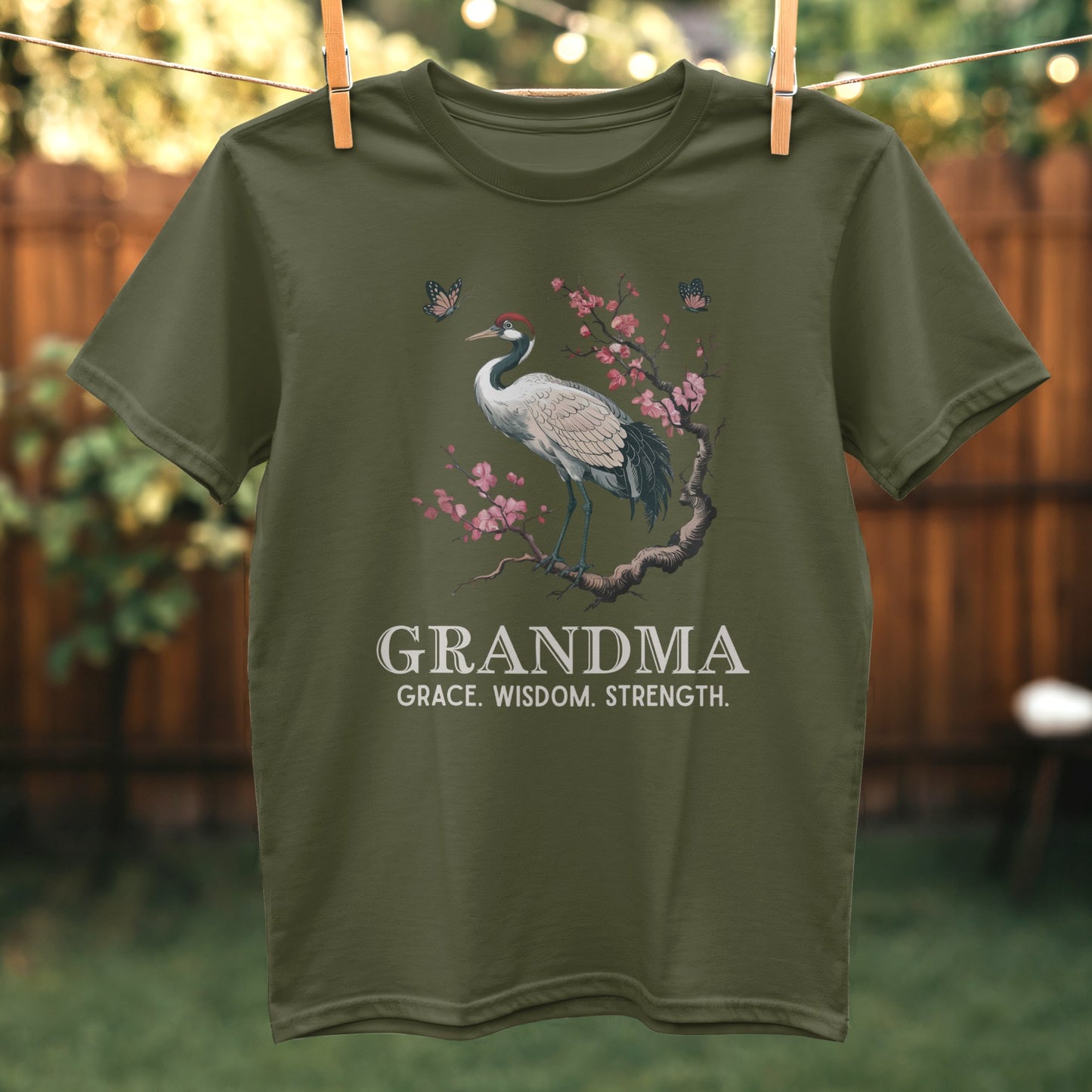 Grandma Grace Wisdom Strength Bird Print Shirt product type