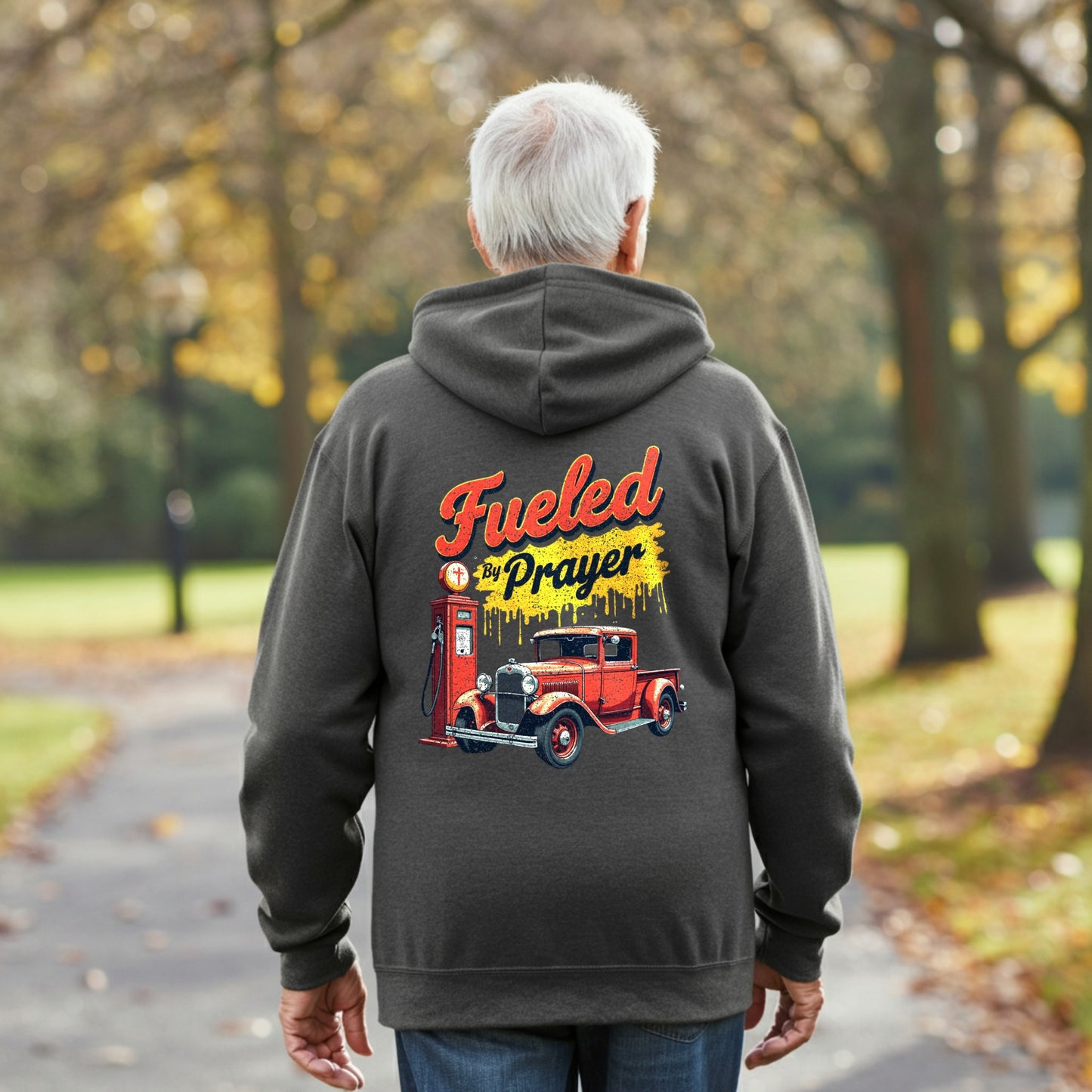 Classic Car Graphic Fueled by Prayer Hoodie product