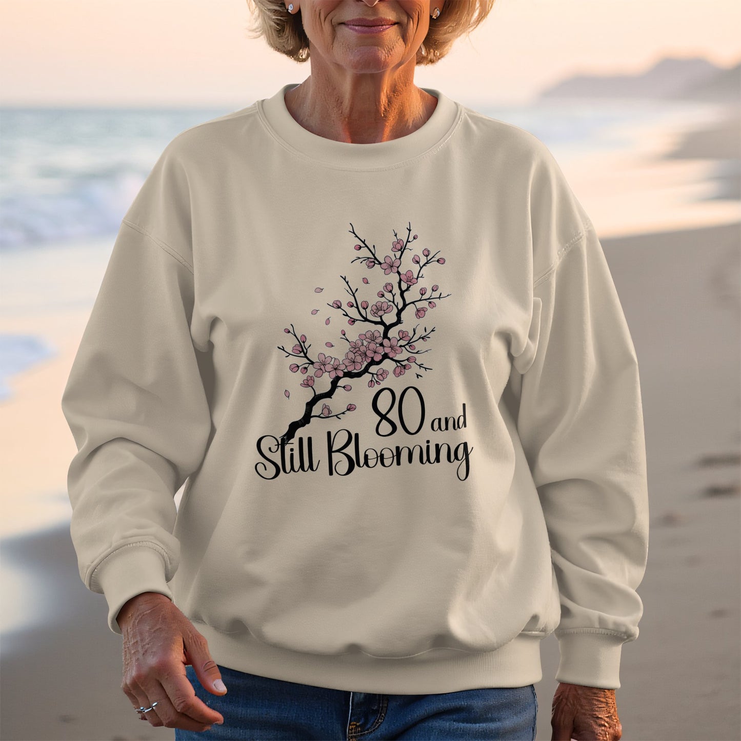 80 and Still Blooming Floral Print Sweatshirt product