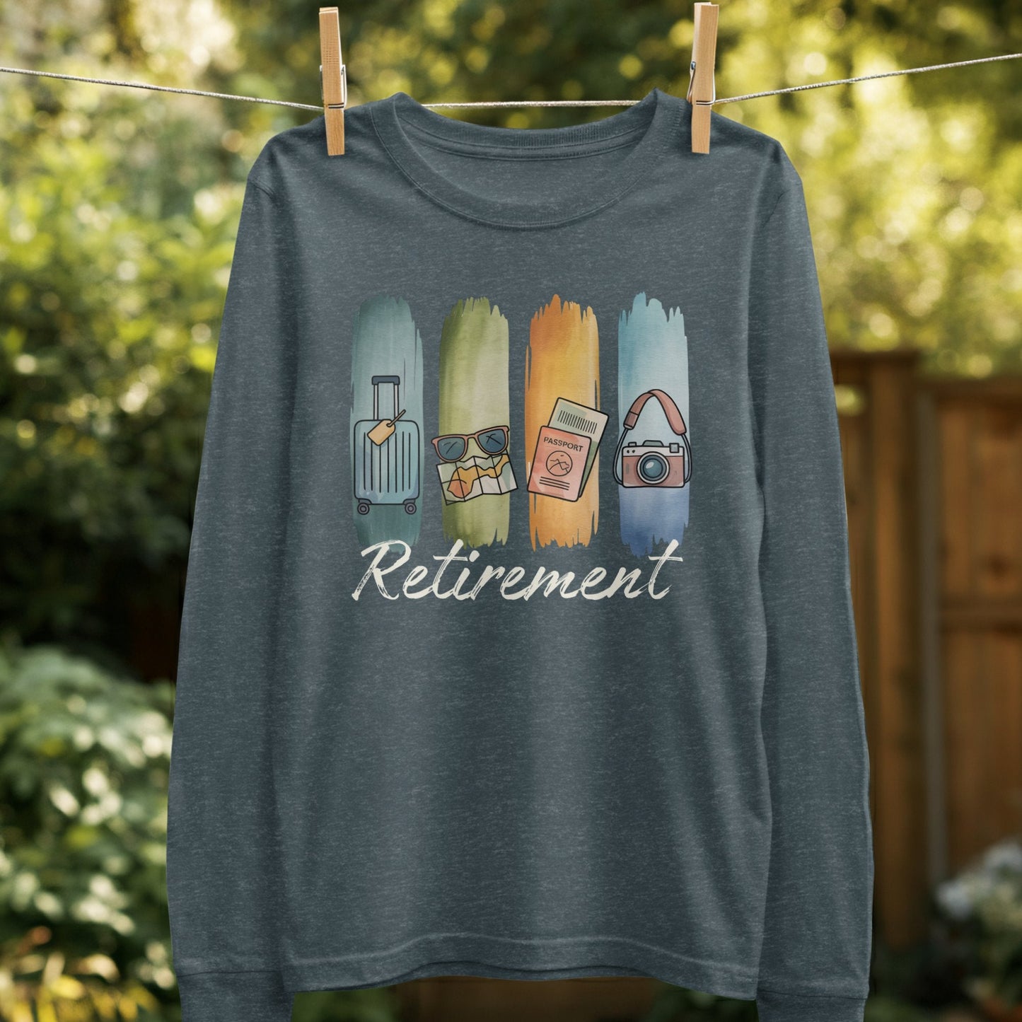 Retirement Travel Theme Graphic Long Sleeve product