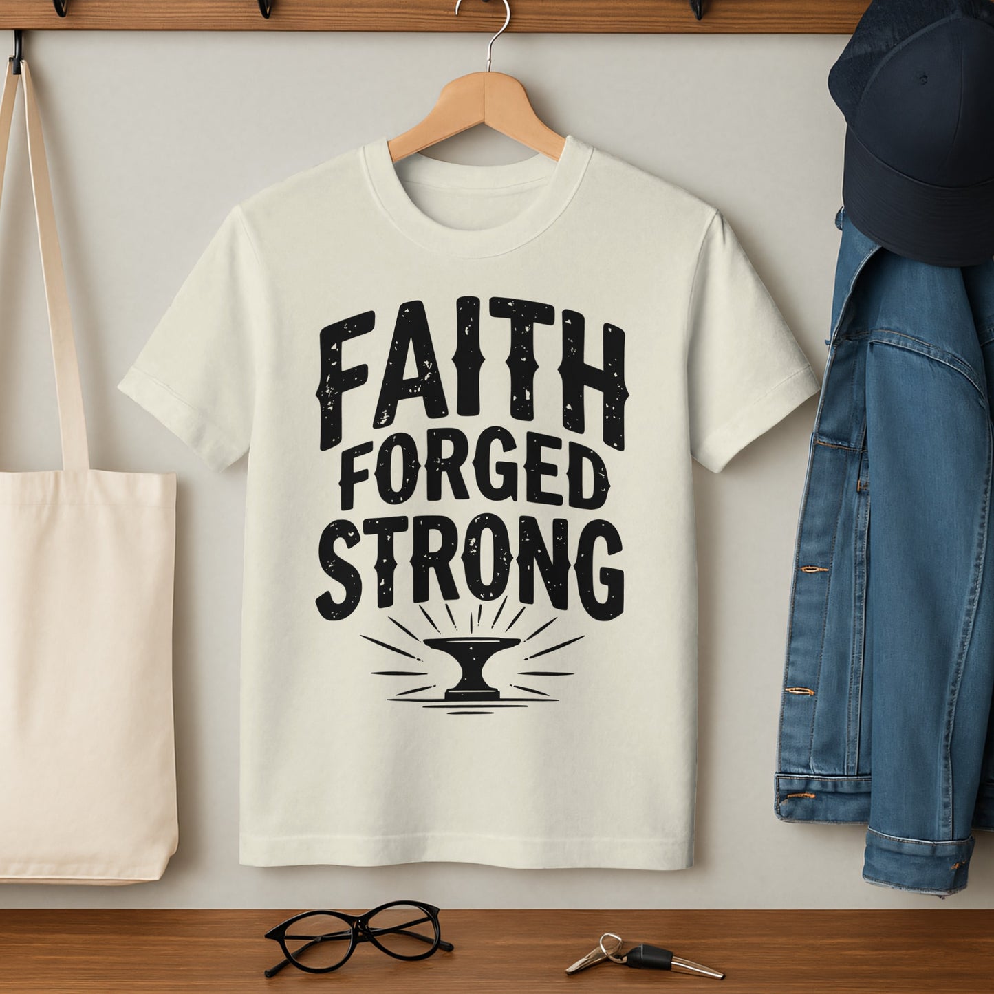 Faith Forged Strong Graphic Printed T-Shirt product