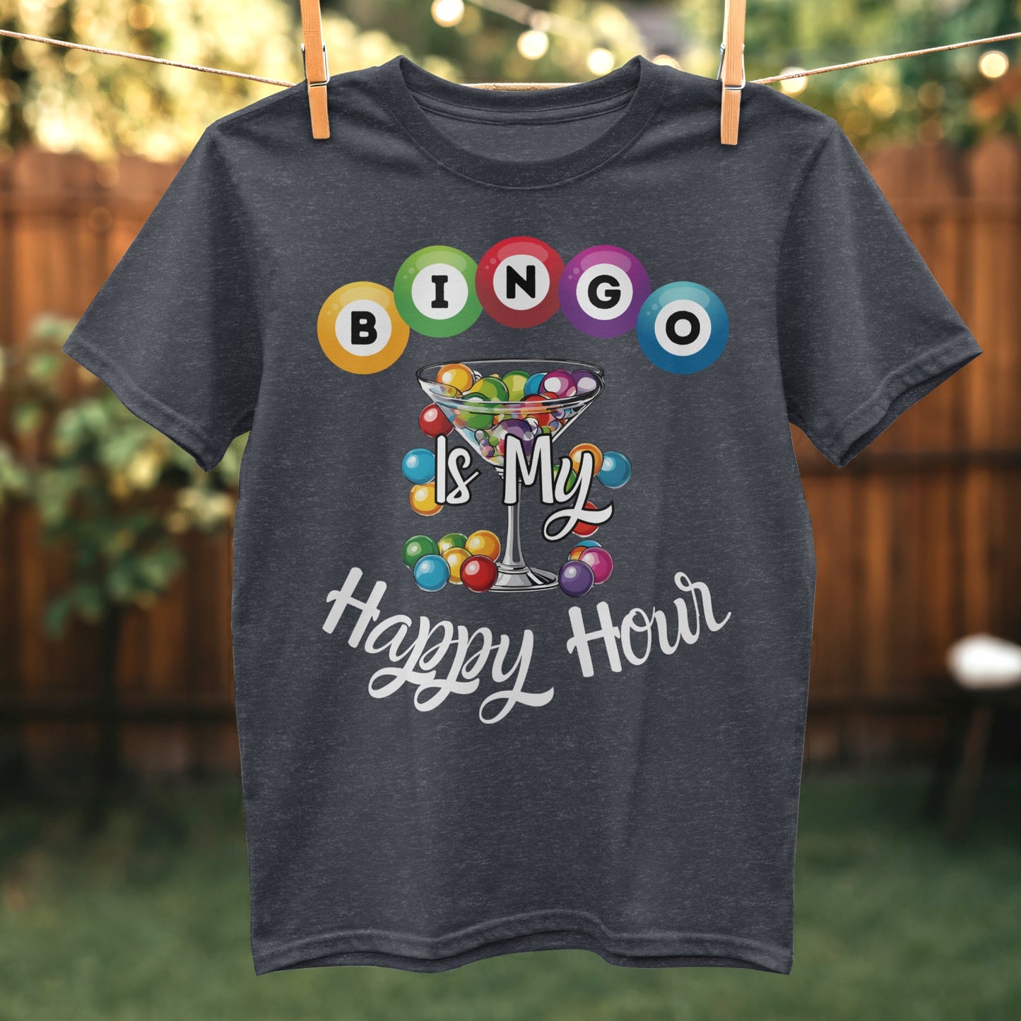 Bingo Is My Happy Hour Fun Graphic T-shirt product type