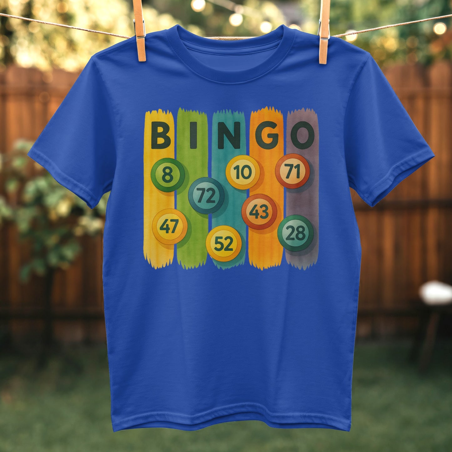 Colorful Bingo Number Graphic Tee Shirt product type