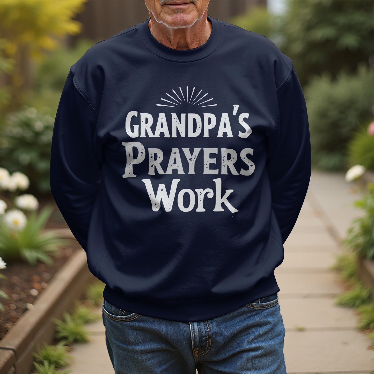 Grandpa's Prayers Work Print Sweatshirt product type