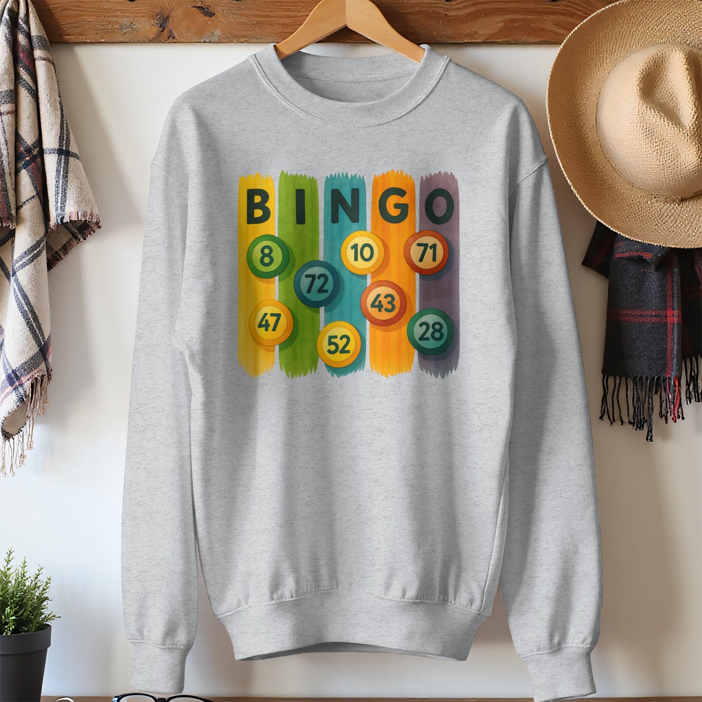 Exciting Bingo Numbers Grey Sweatshirt product type