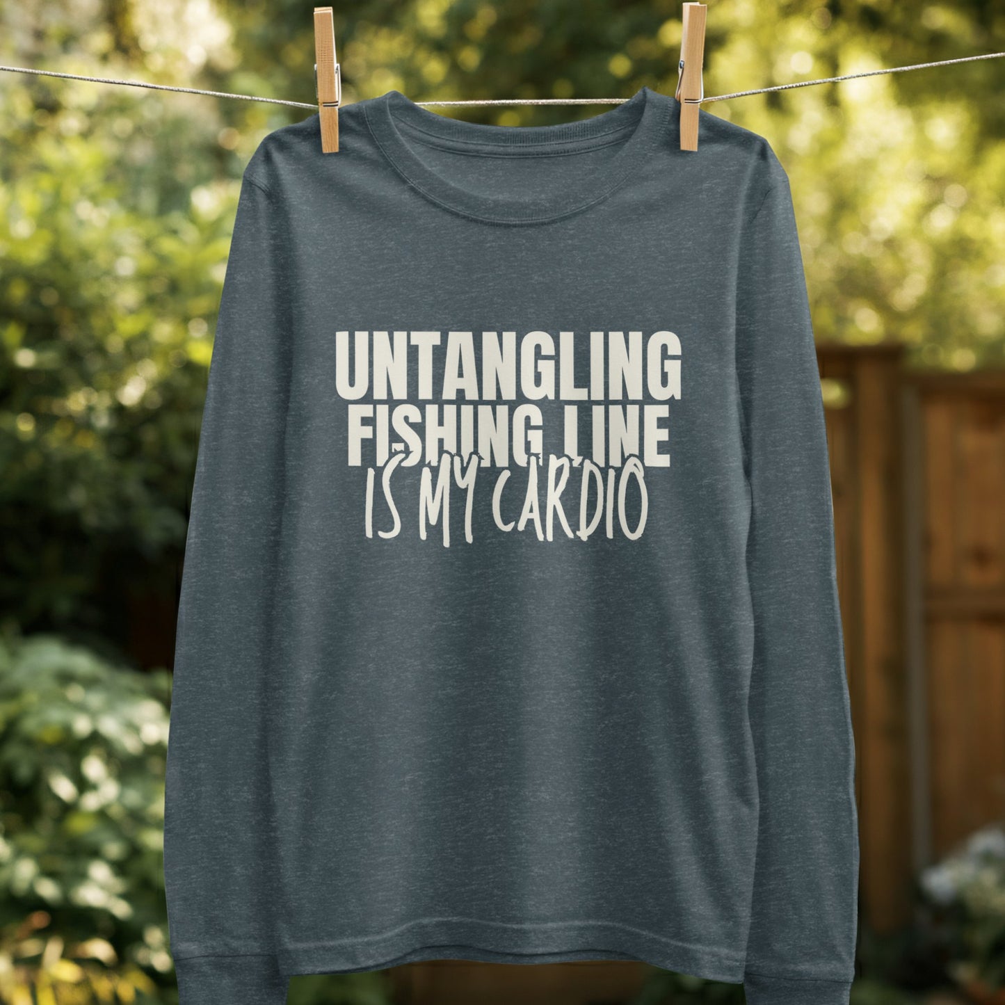 Untangling Fishing Line Is My Cardio graphic shirt product