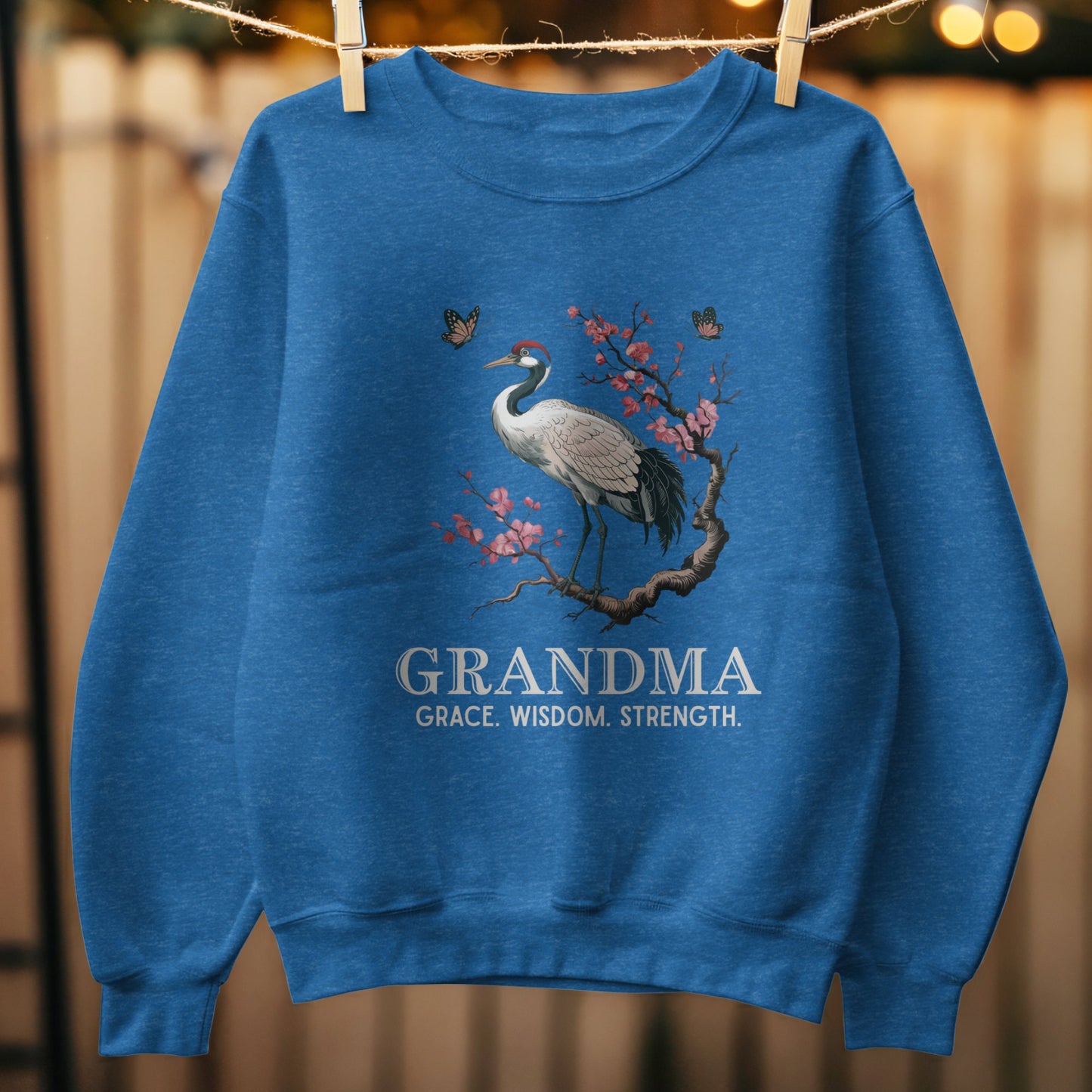 Graceful Crane With Flowers and Butterflies product